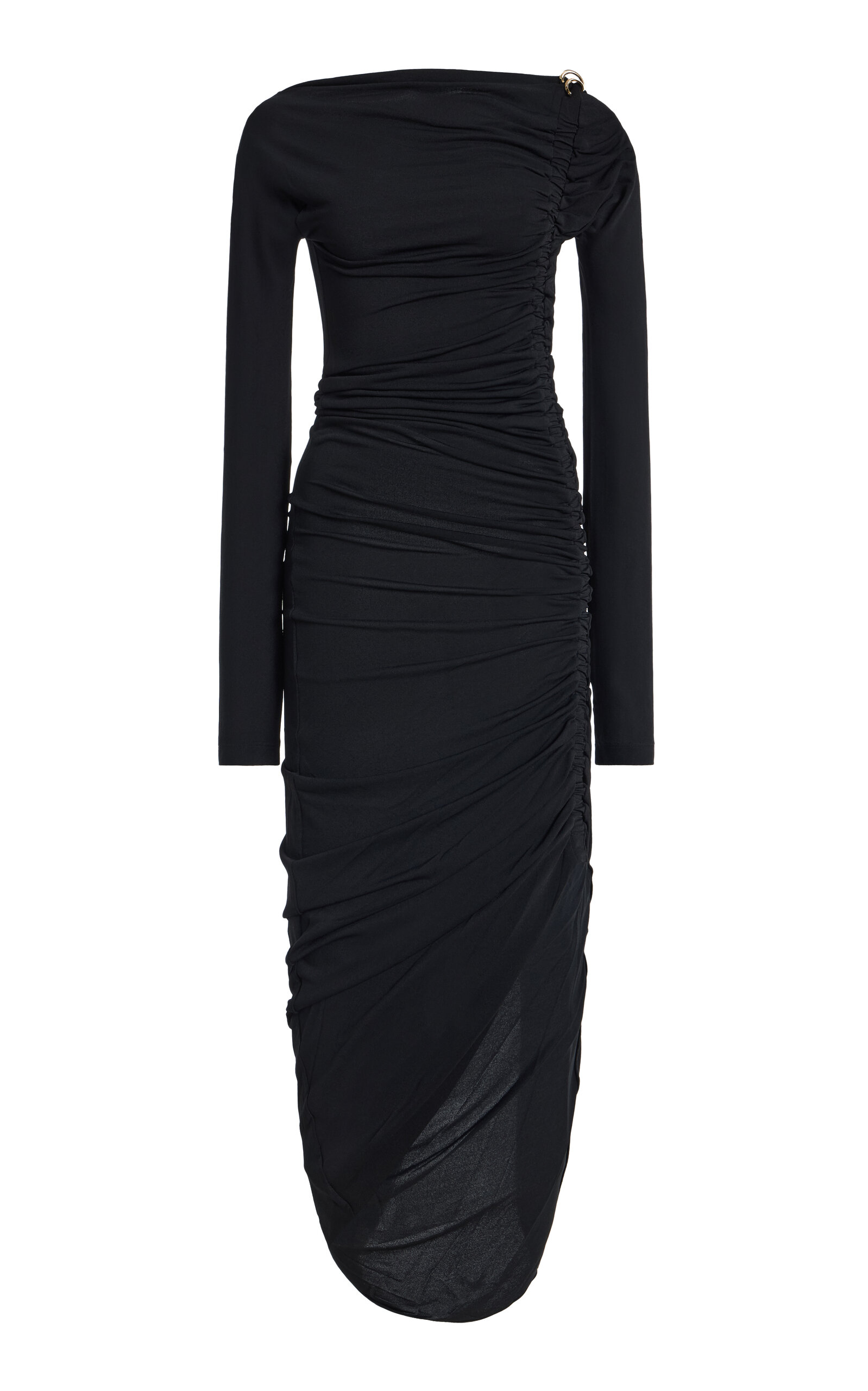 Ferragamo Ruched Jersey-Crepe Maxi Dress