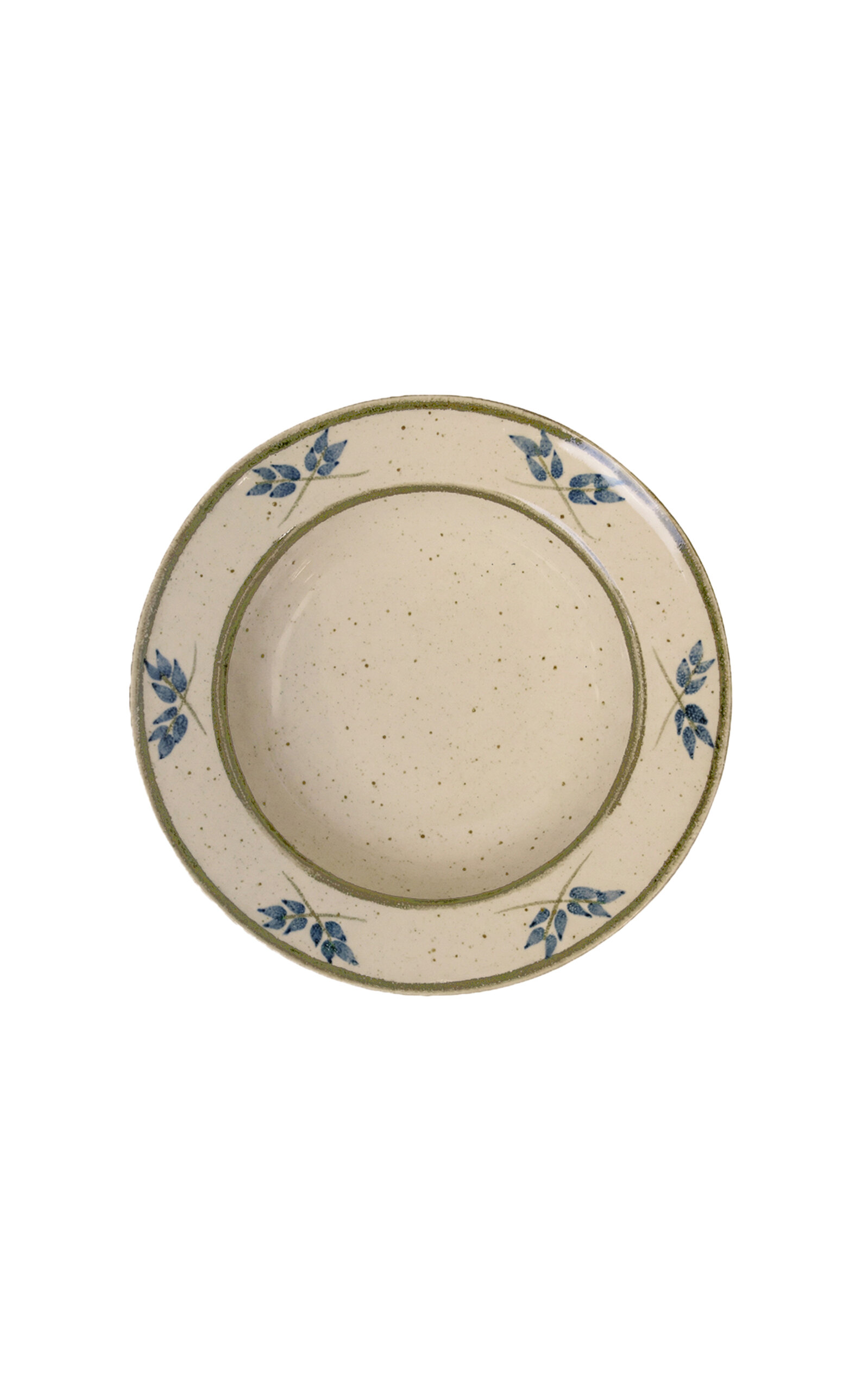 House of Capricorn Lusitano Blue Leaf Ceramic Soup Plate - Multi
