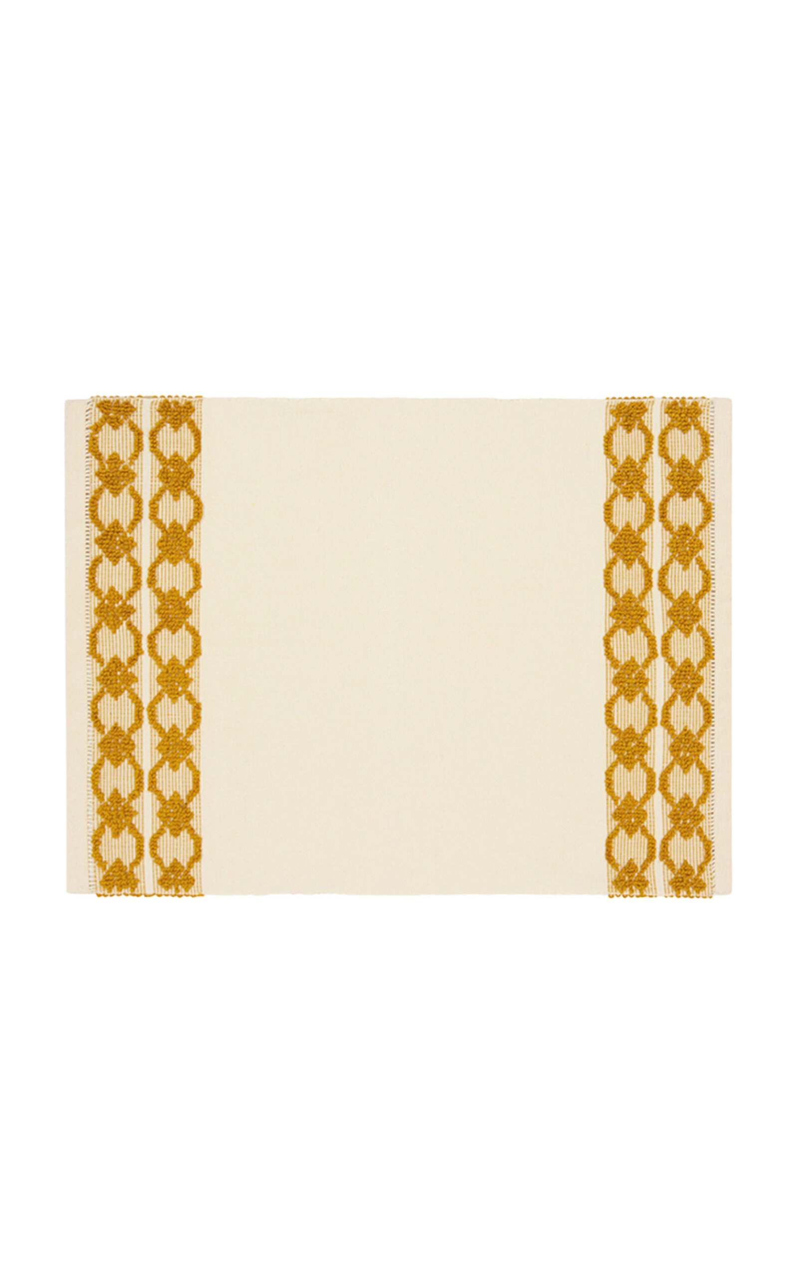 House of Capricorn Isabel Natural And Yellow Cotton Linen Placemat - Yellow