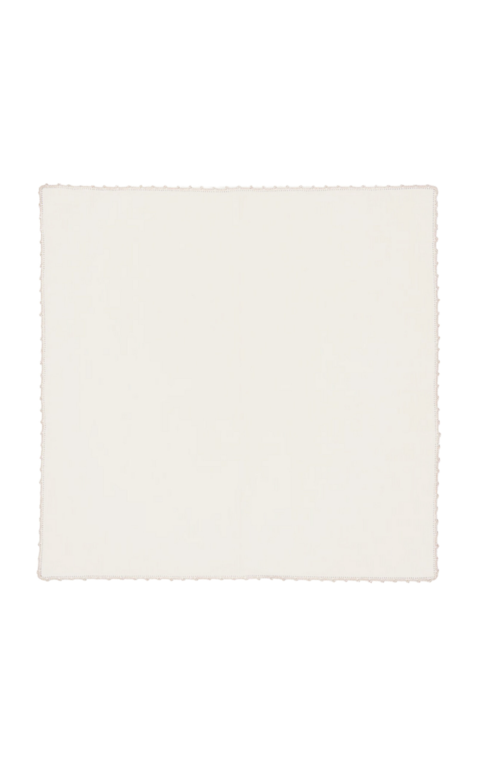 House of Capricorn Teresa White Linen With Ivory Crochet Napkin - Nude