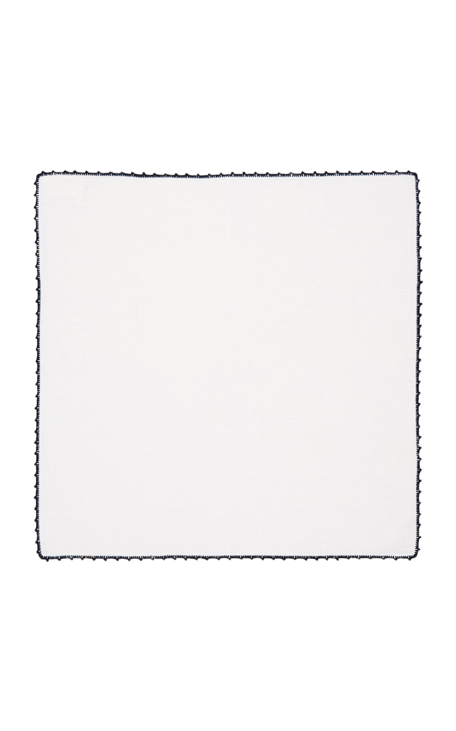 House of Capricorn Teresa White Linen With Black Crochet Napkin - Black