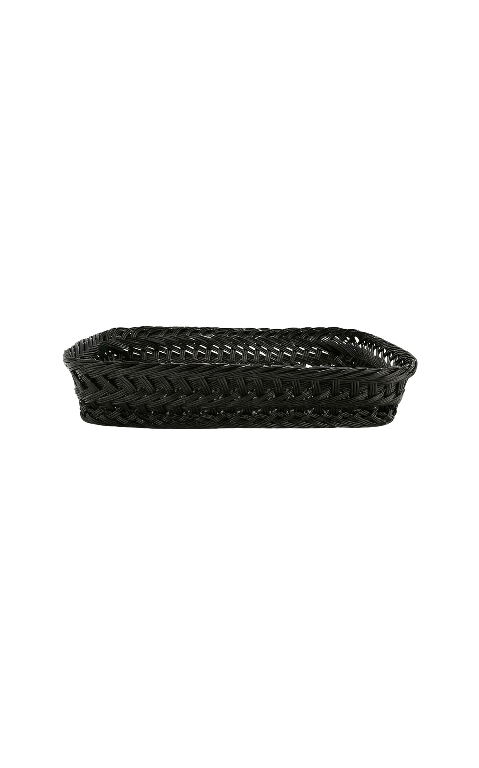 House of Capricorn Vitória Black Wicker Medium Tray - Black