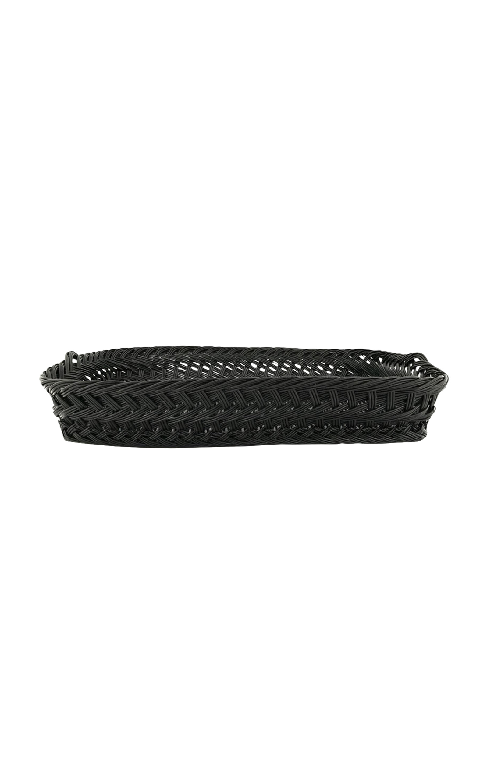 House of Capricorn Vitória Black Wicker Large Tray - Black
