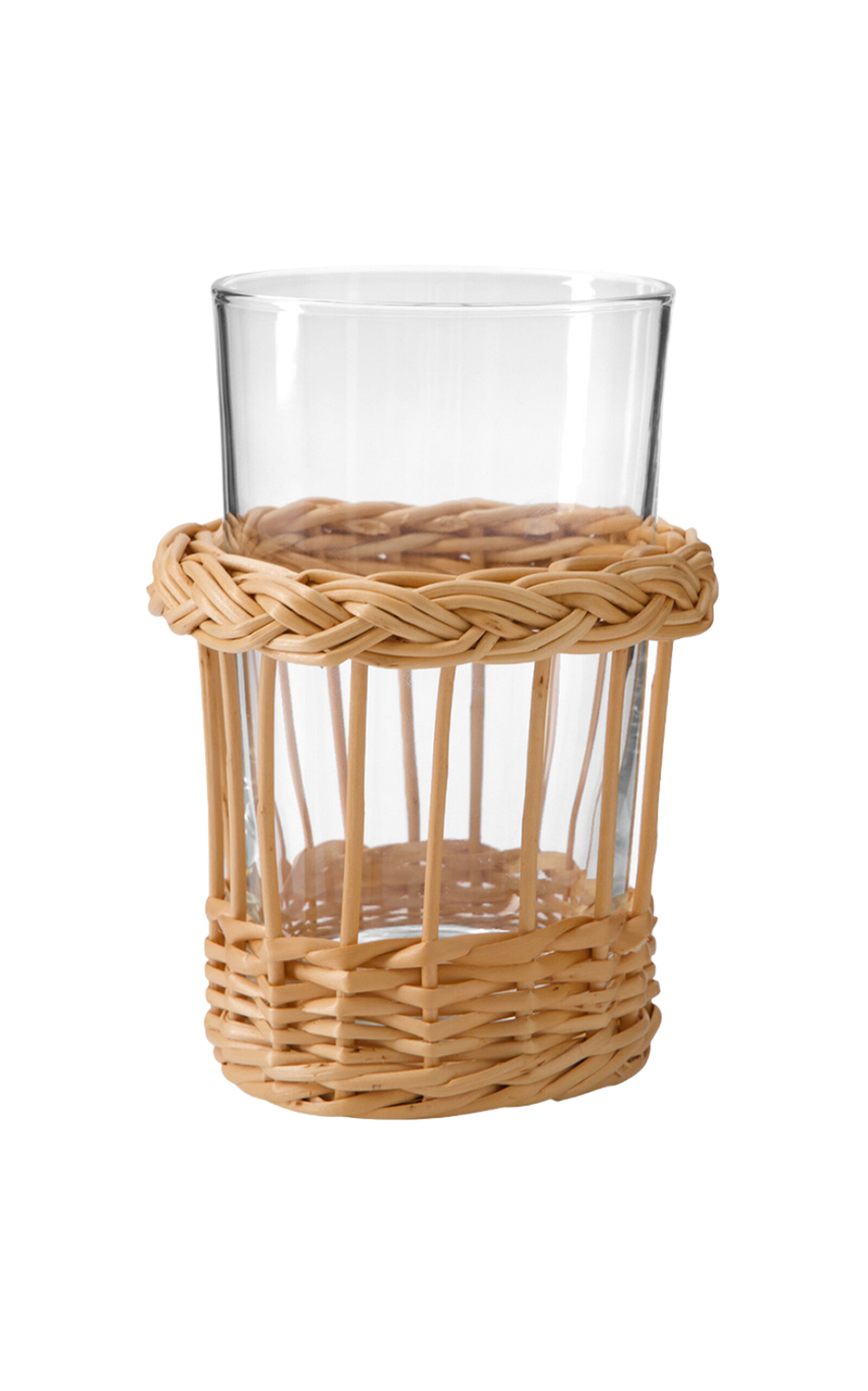 House of Capricorn Vitória Natural Wicker And Glass Tumbler - Brown