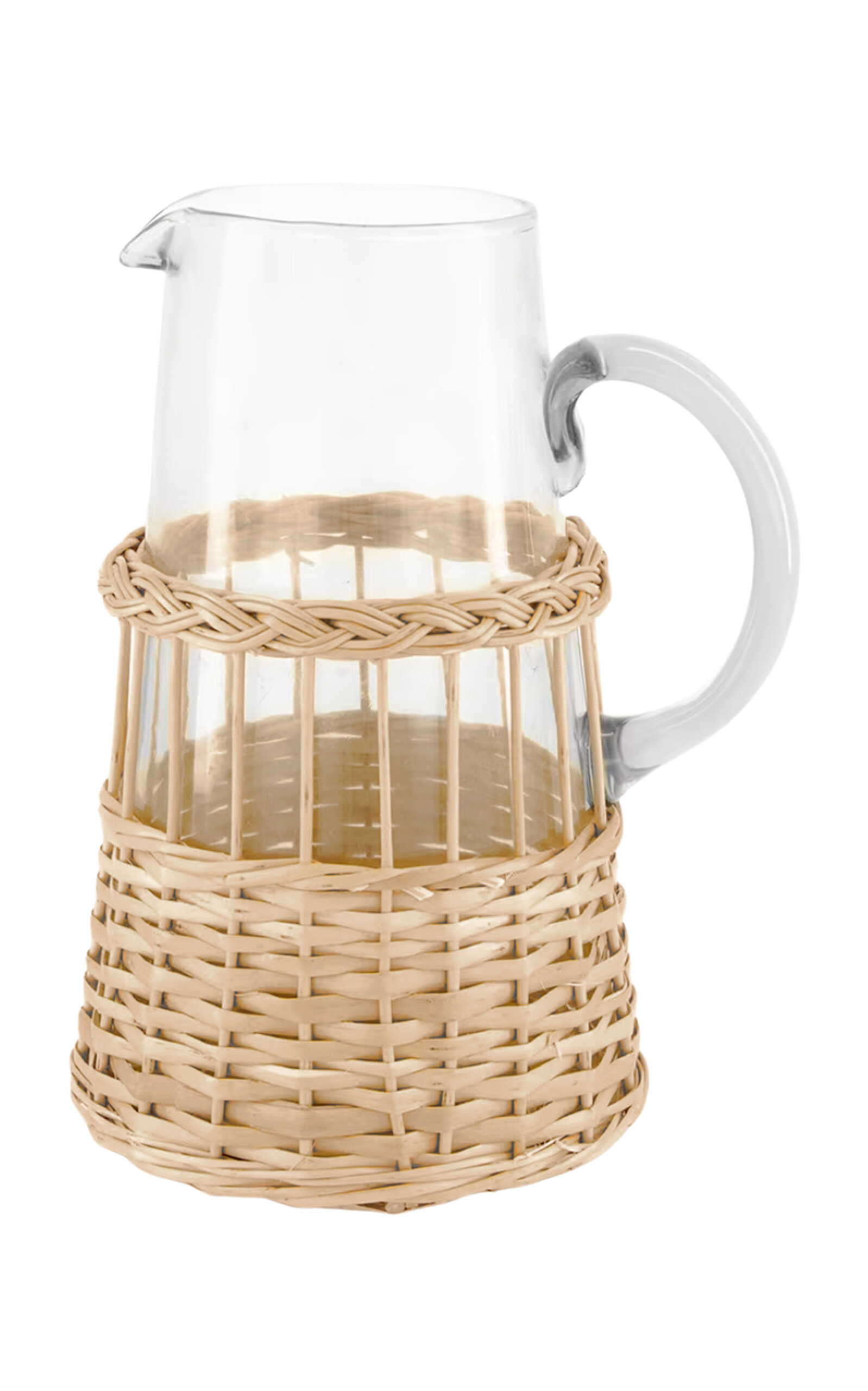 House of Capricorn Vitória Natural Wicker And Glass Jug - Brown
