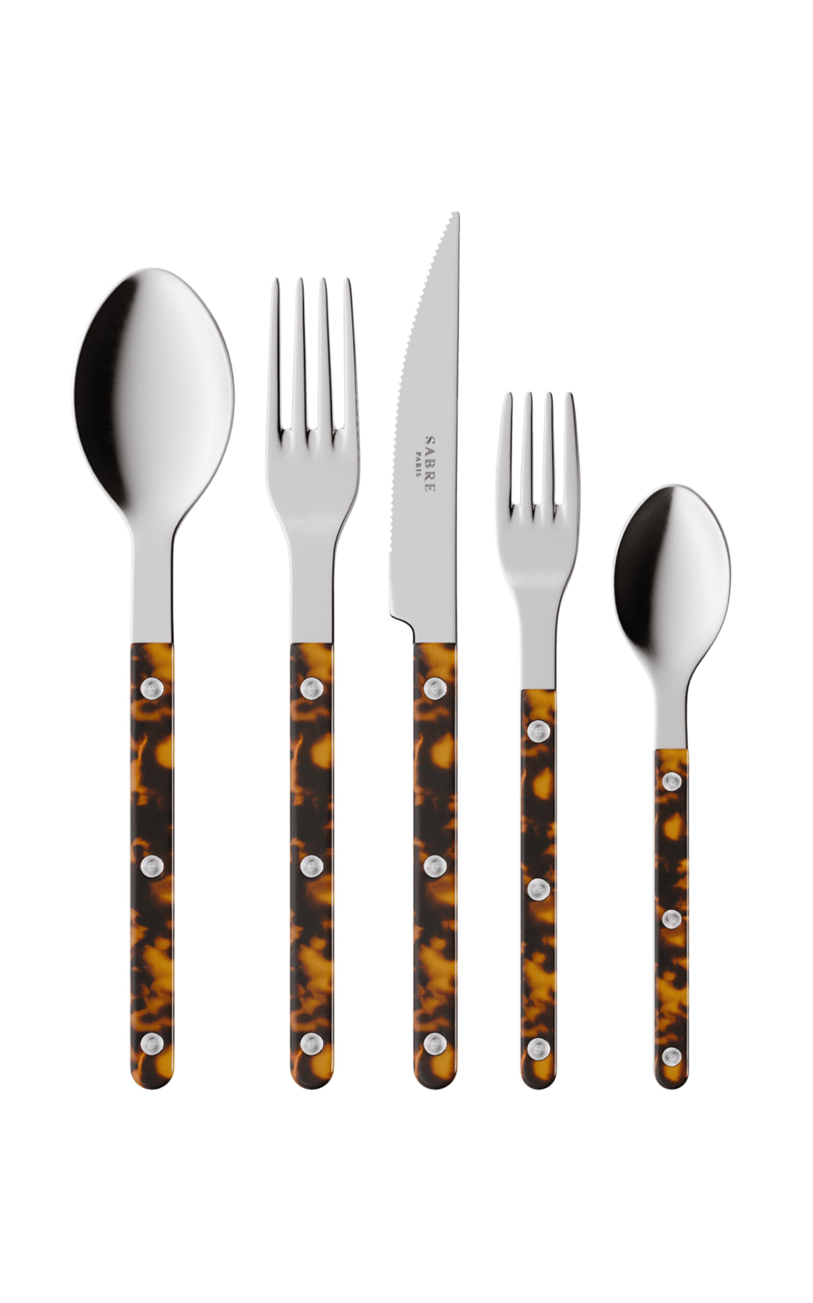 Sabre - Bistrot Five-piece Silverware Set - Brown