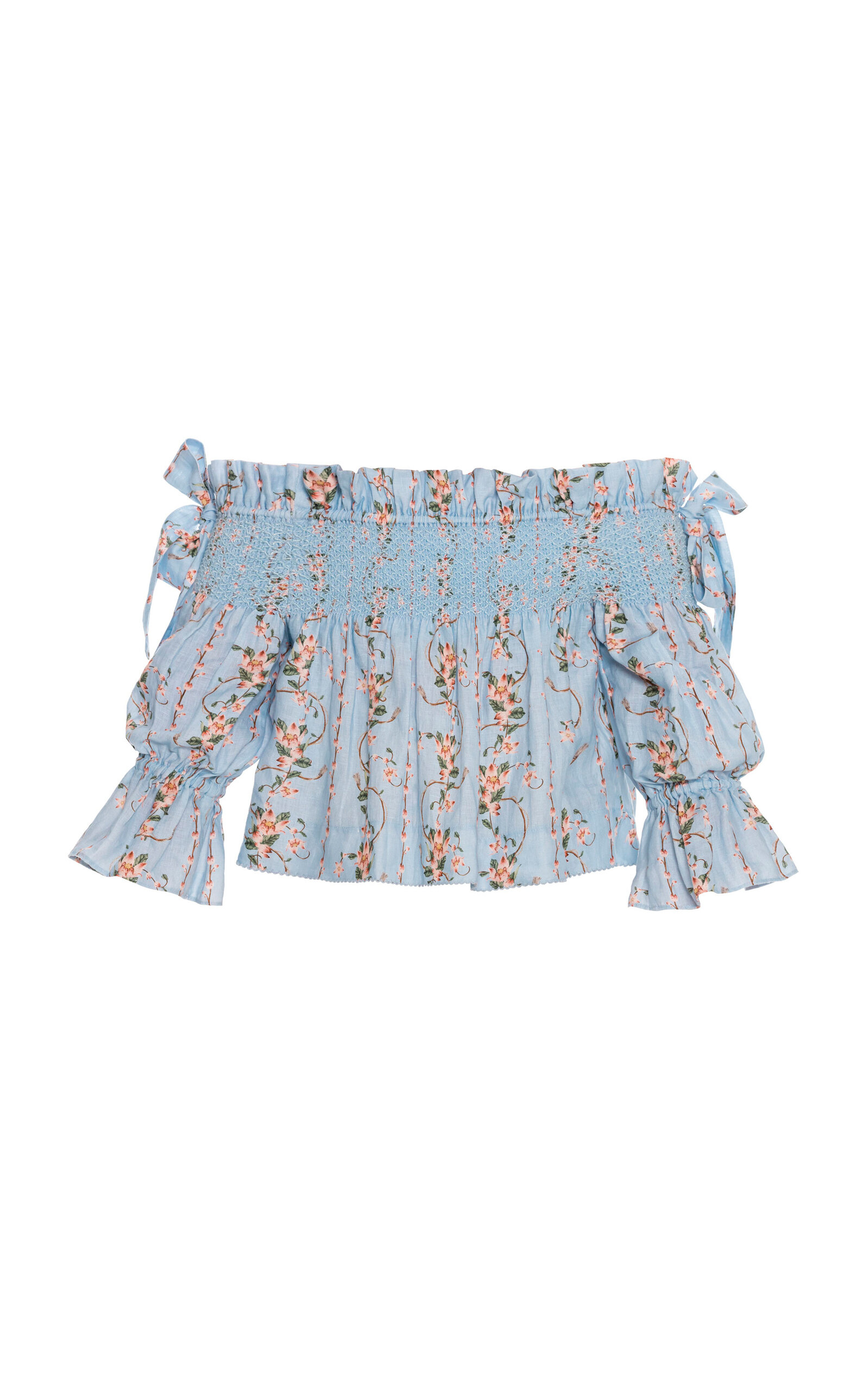 Agua by Agua Bendita Isla Navegante Linen Cropped Top