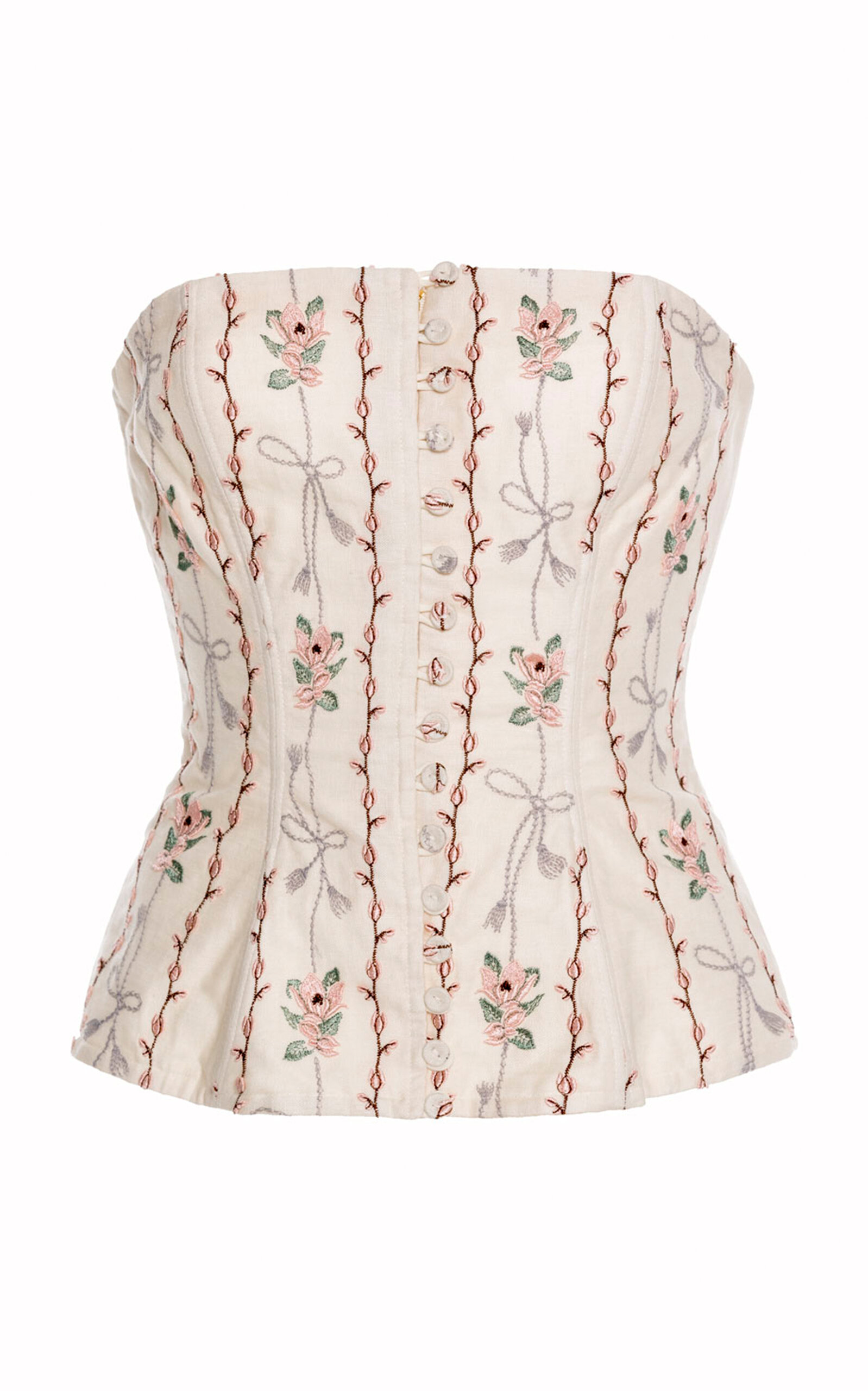 Agua by Agua Bendita Abelia Navegante Linen Top - Moda Operandi