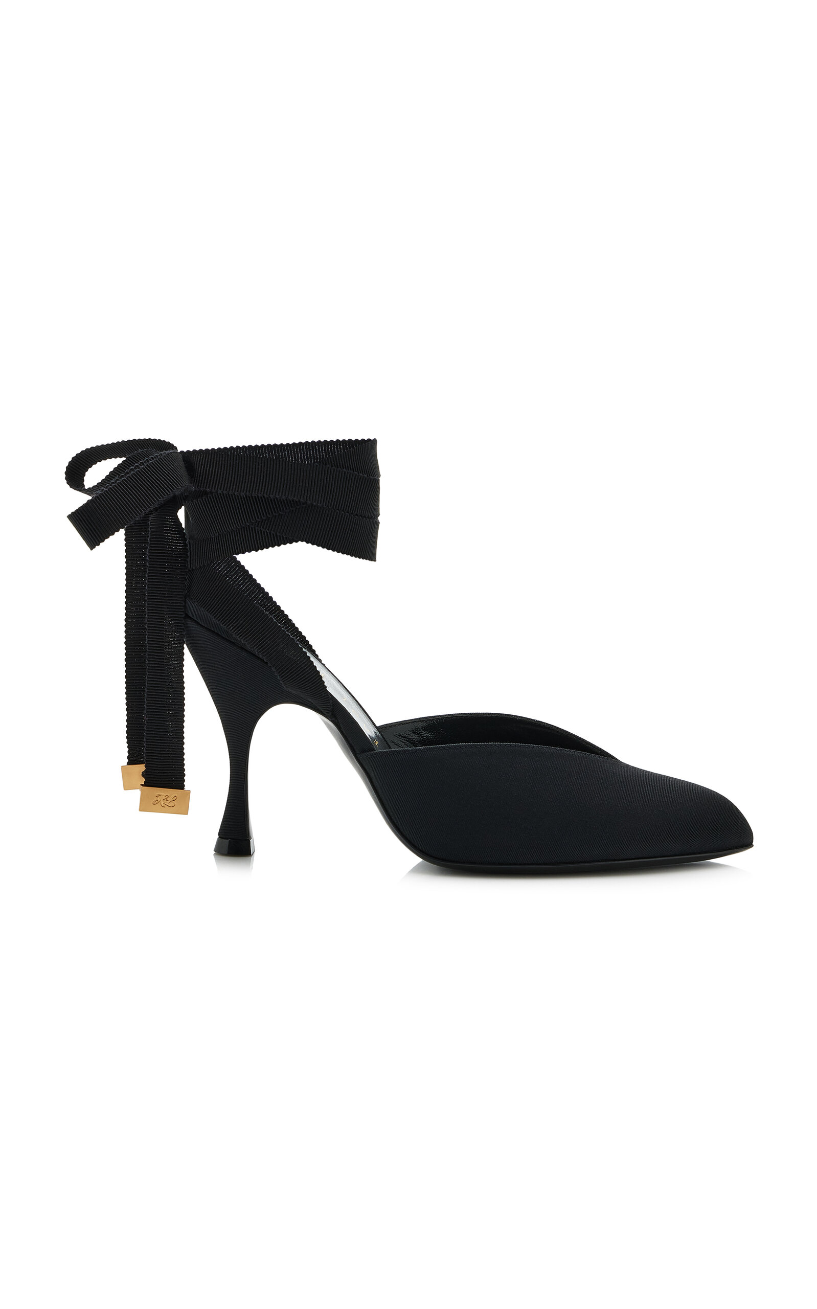 Herbert Levine Sitting Pretty Silk-Faille Lace-Up Mules - Moda Operandi