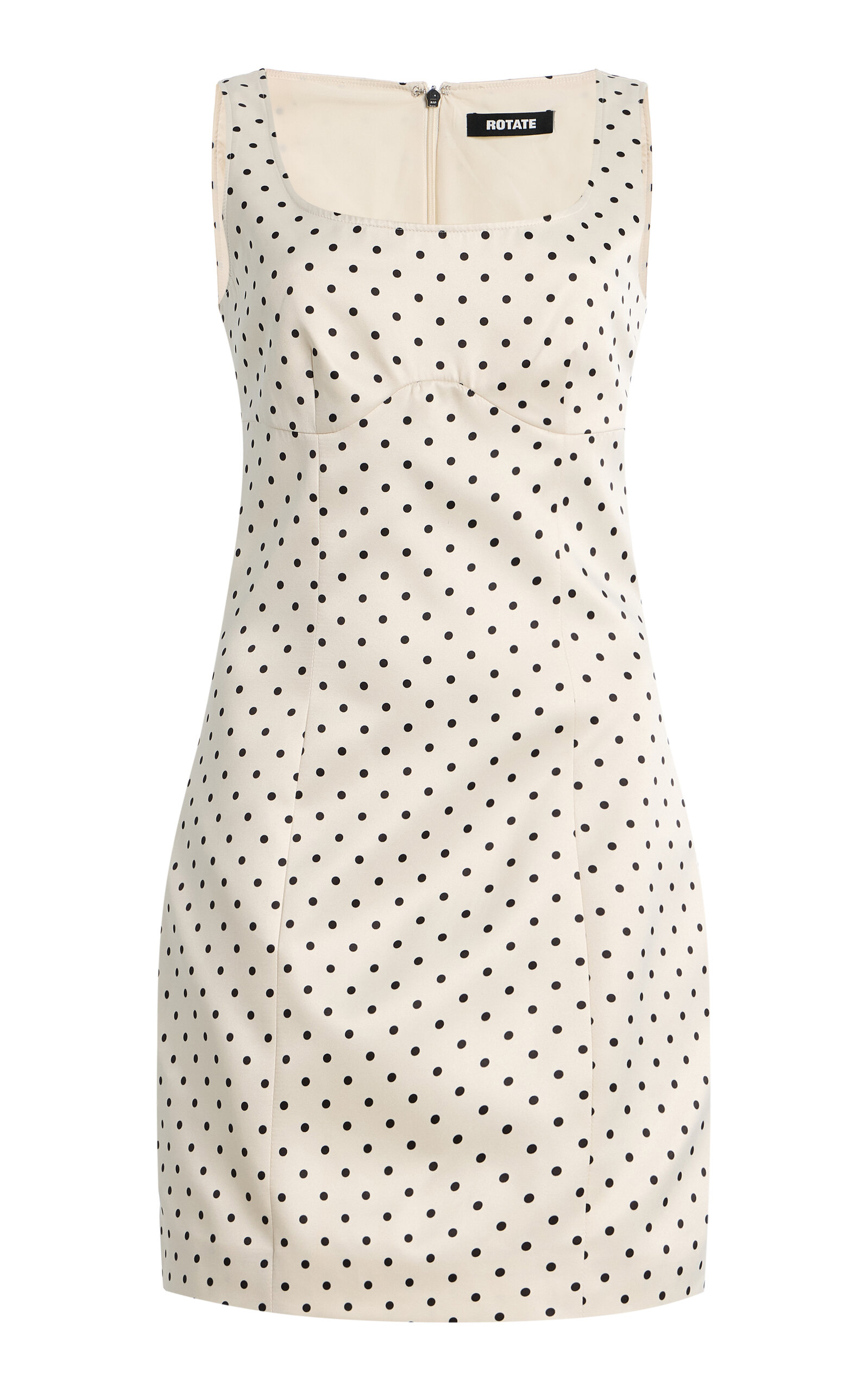 ROTATE Polka-Dot Satin Mini Dress
