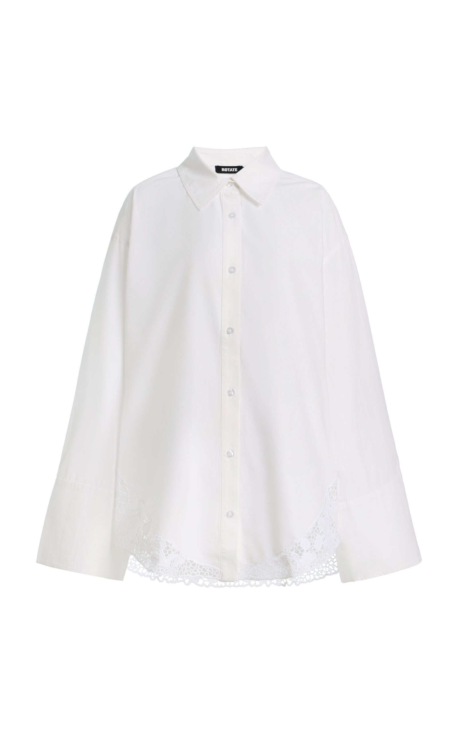 Rotate Birger Christensen Rotate Oversized Cotton Shirt In White