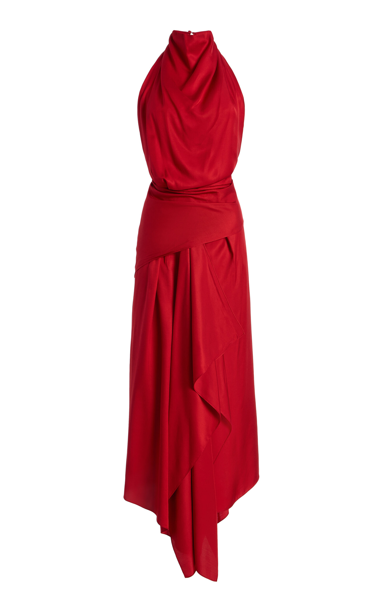 Brandon Maxwell Exclusive The Marin Draped Twill Midi Scarf Dress | Thumbnail 9