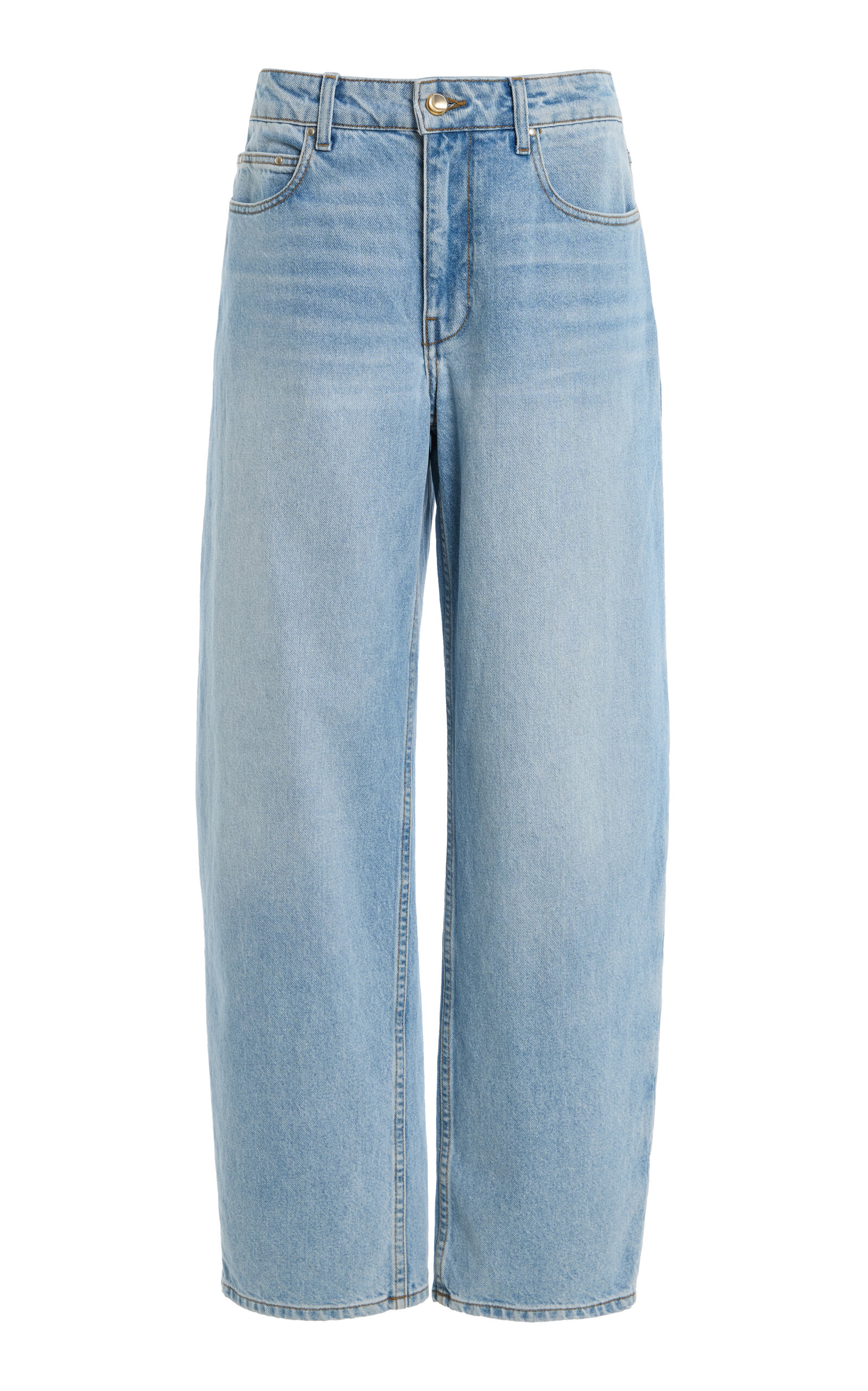 Ossou Rider Rigid Low-Rise Bowed-Leg Jeans