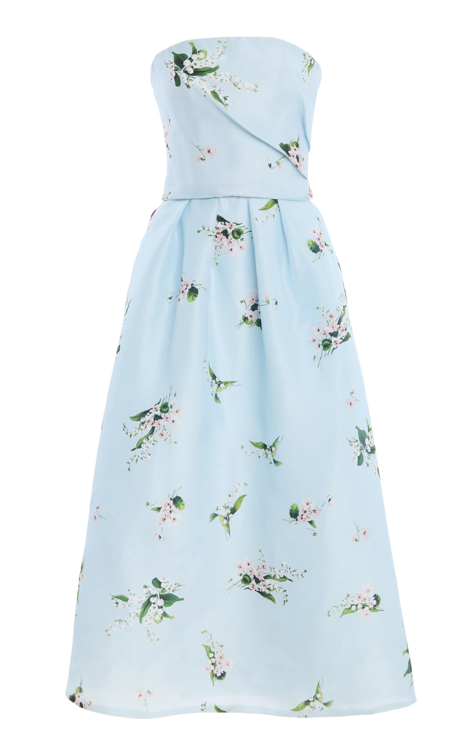 Monique Lhuillier Strapless Tea Length Dress