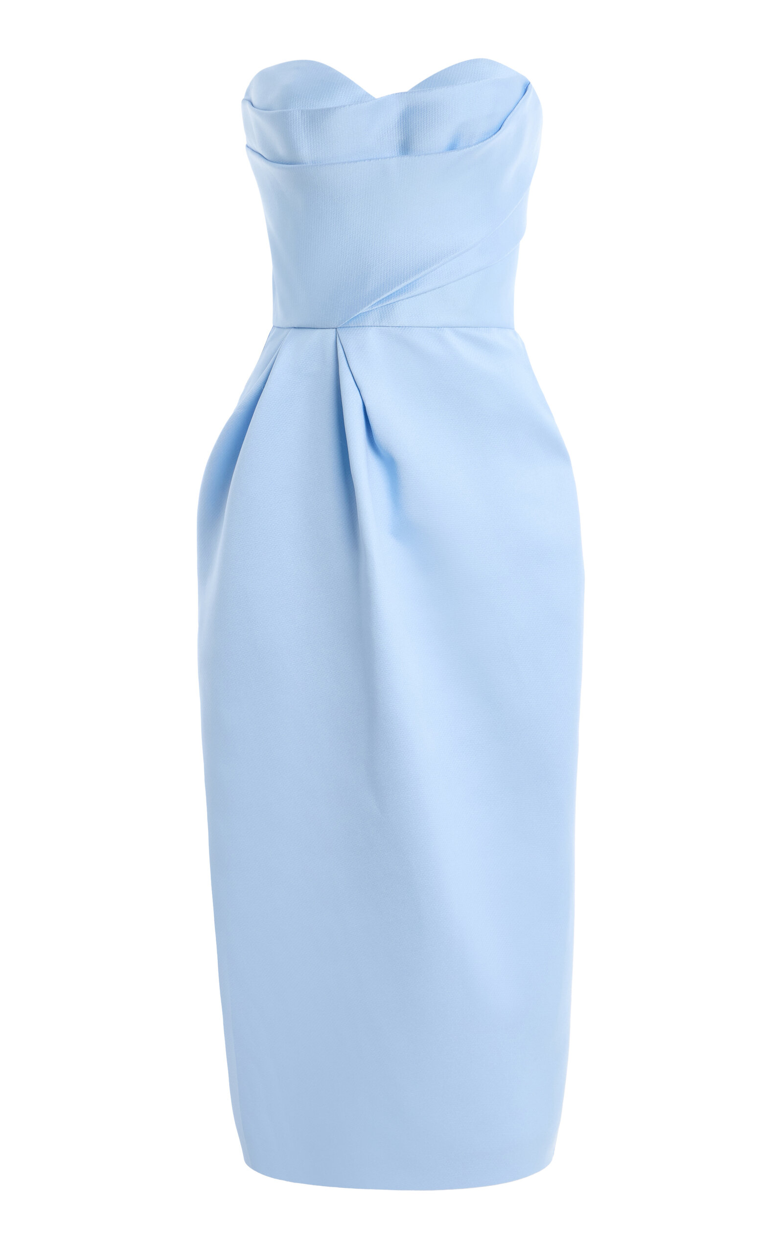 Monique Lhuillier Strapless Draped Bodice Dress