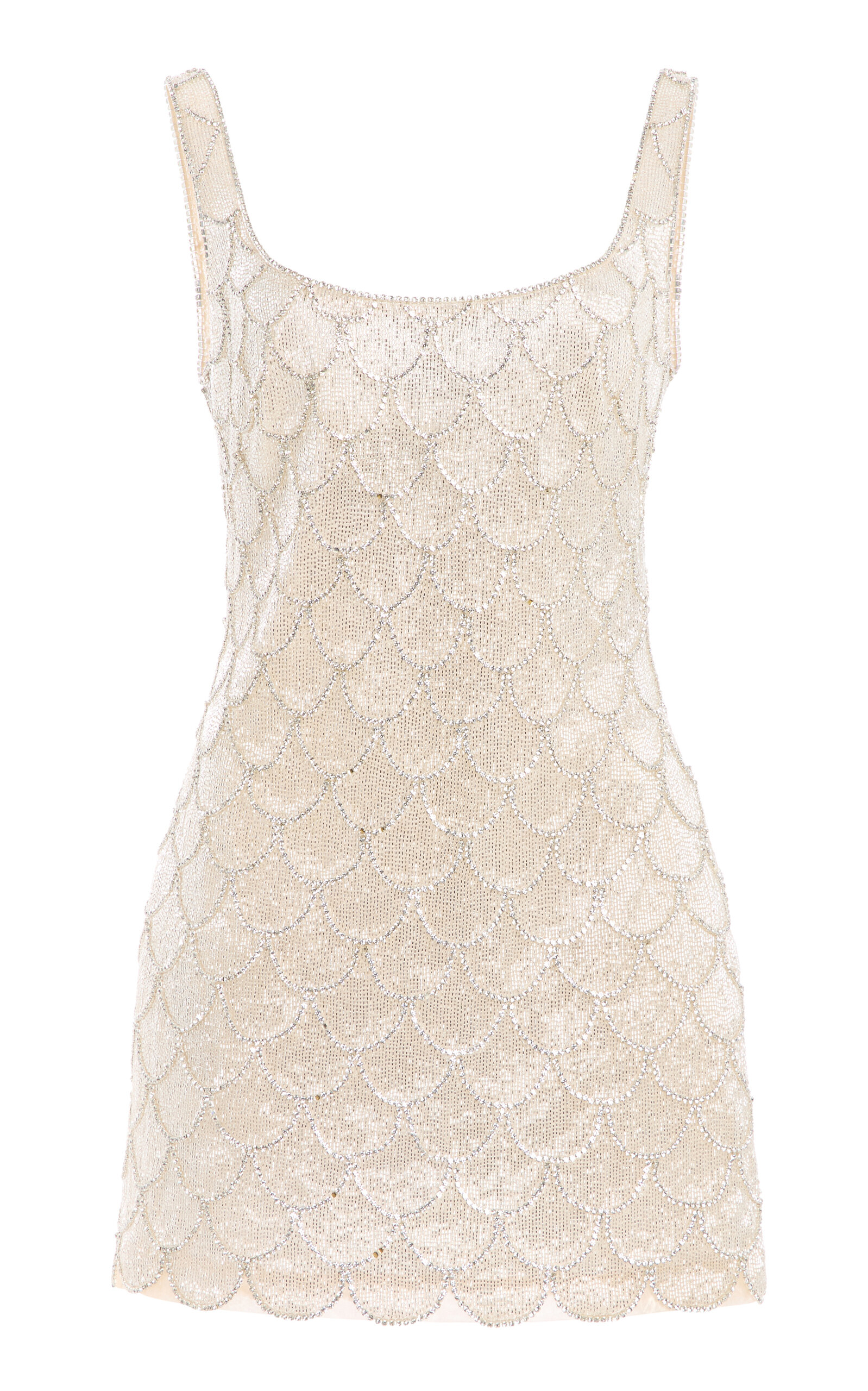 Monique Lhuillier Scallop Embroidered Dress