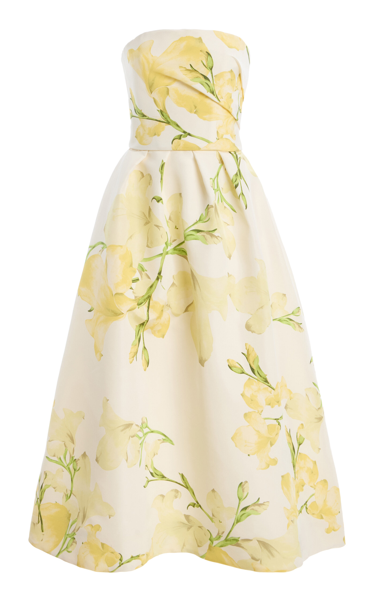 Monique Lhuillier Strapless Tea Length Dress