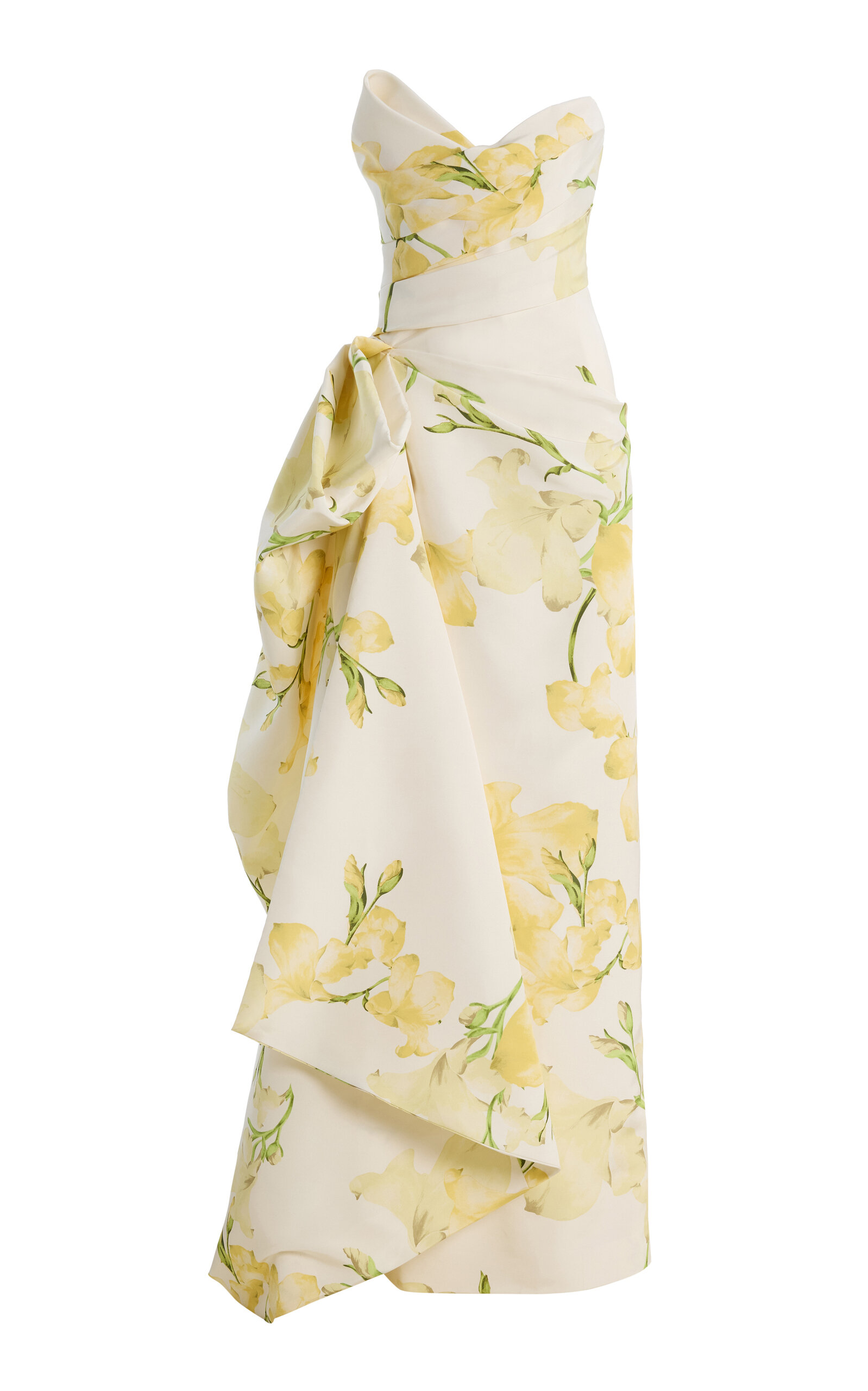 Monique Lhuillier Strapless Draped Bodice Gown