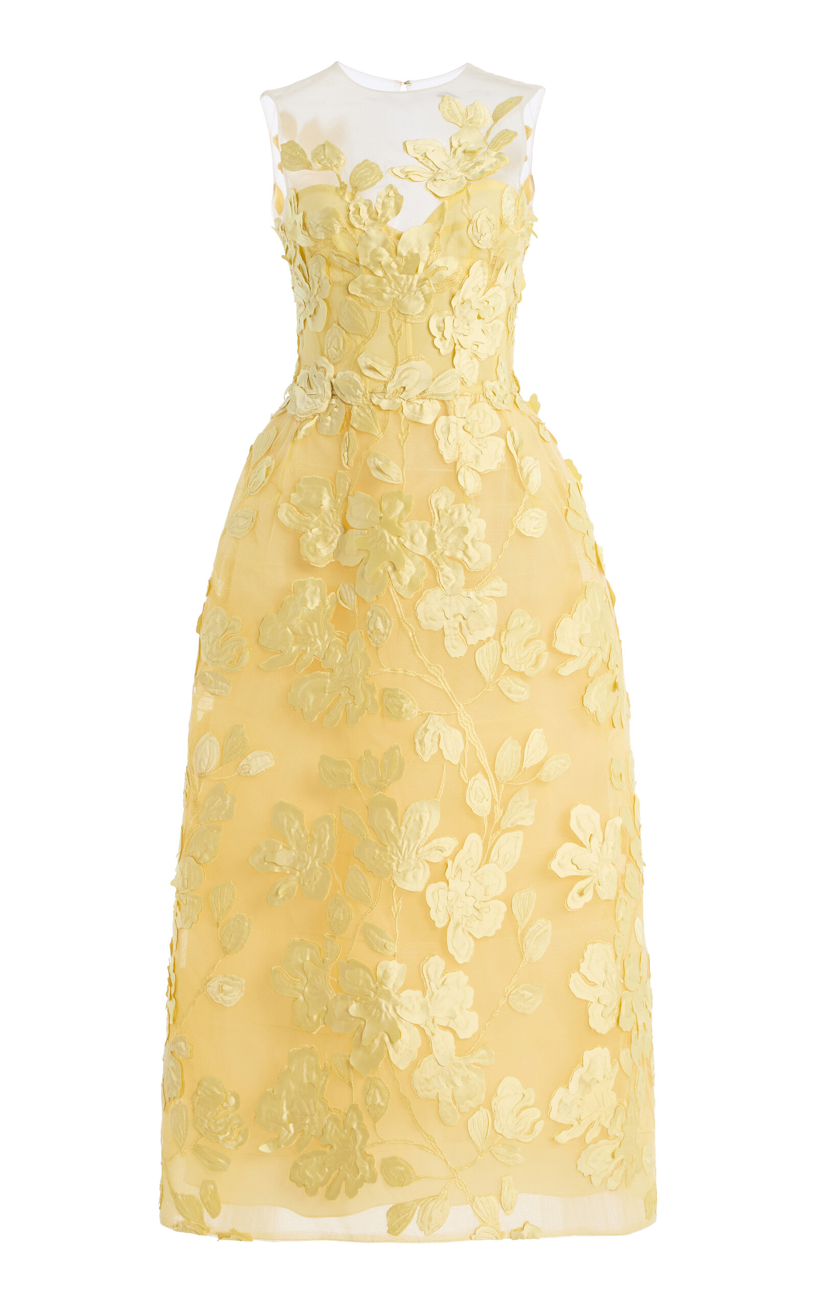 Monique Lhuillier Floral Embroidered Dress