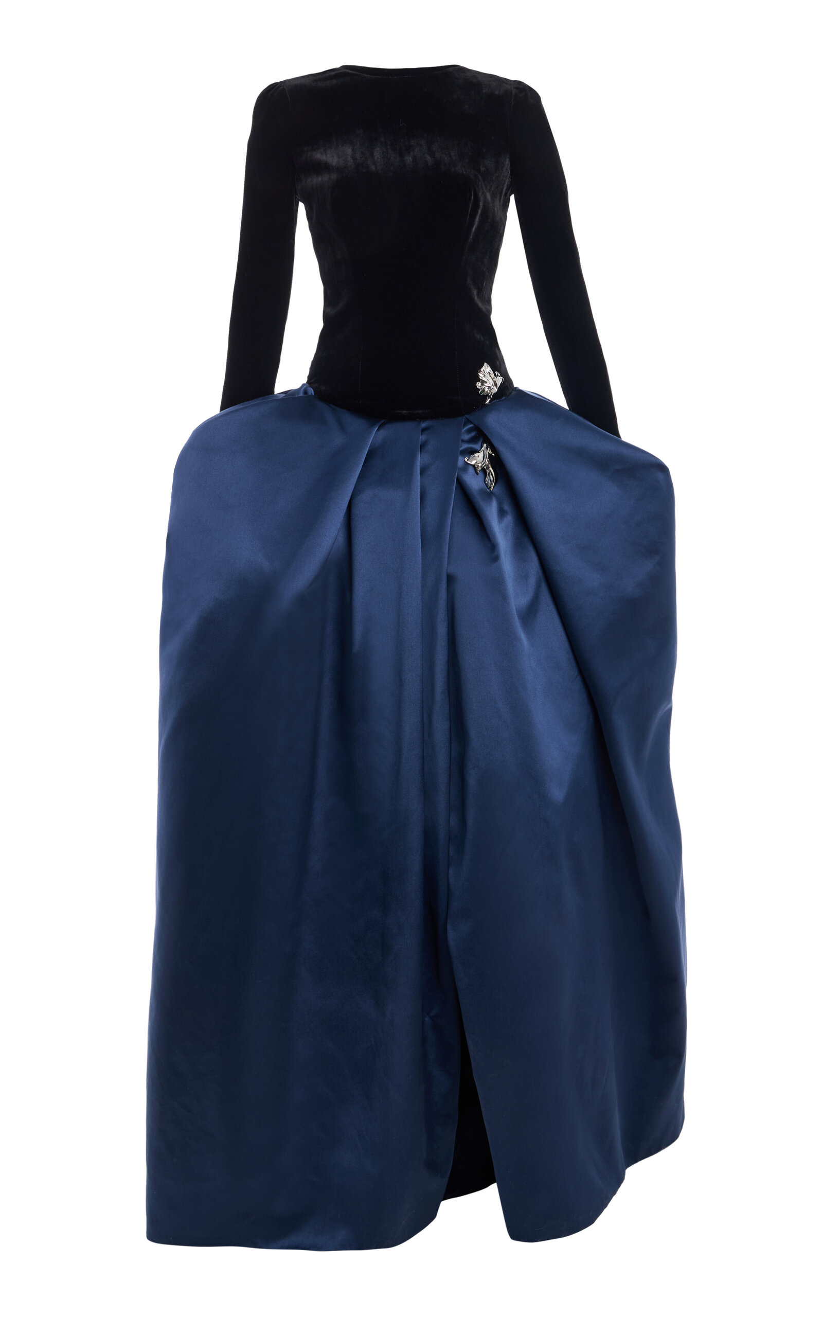 Monique Lhuillier Long Sleeve Velvet Gown