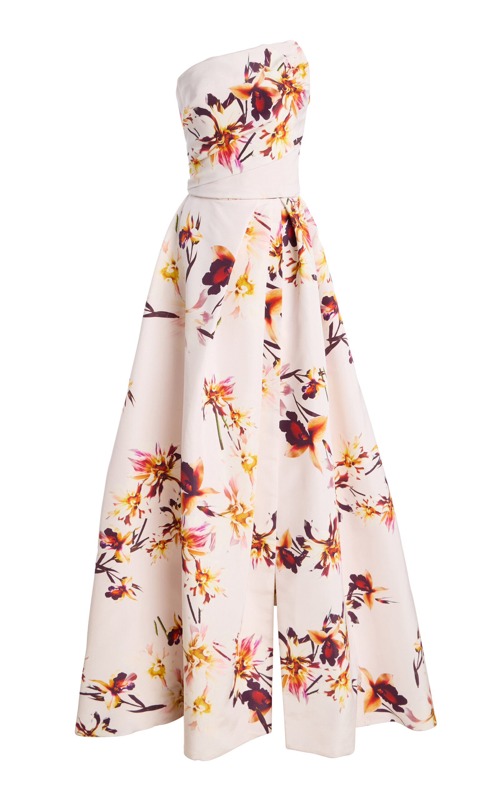 Monique Lhuillier Asymmetric Strapless Ball Gown