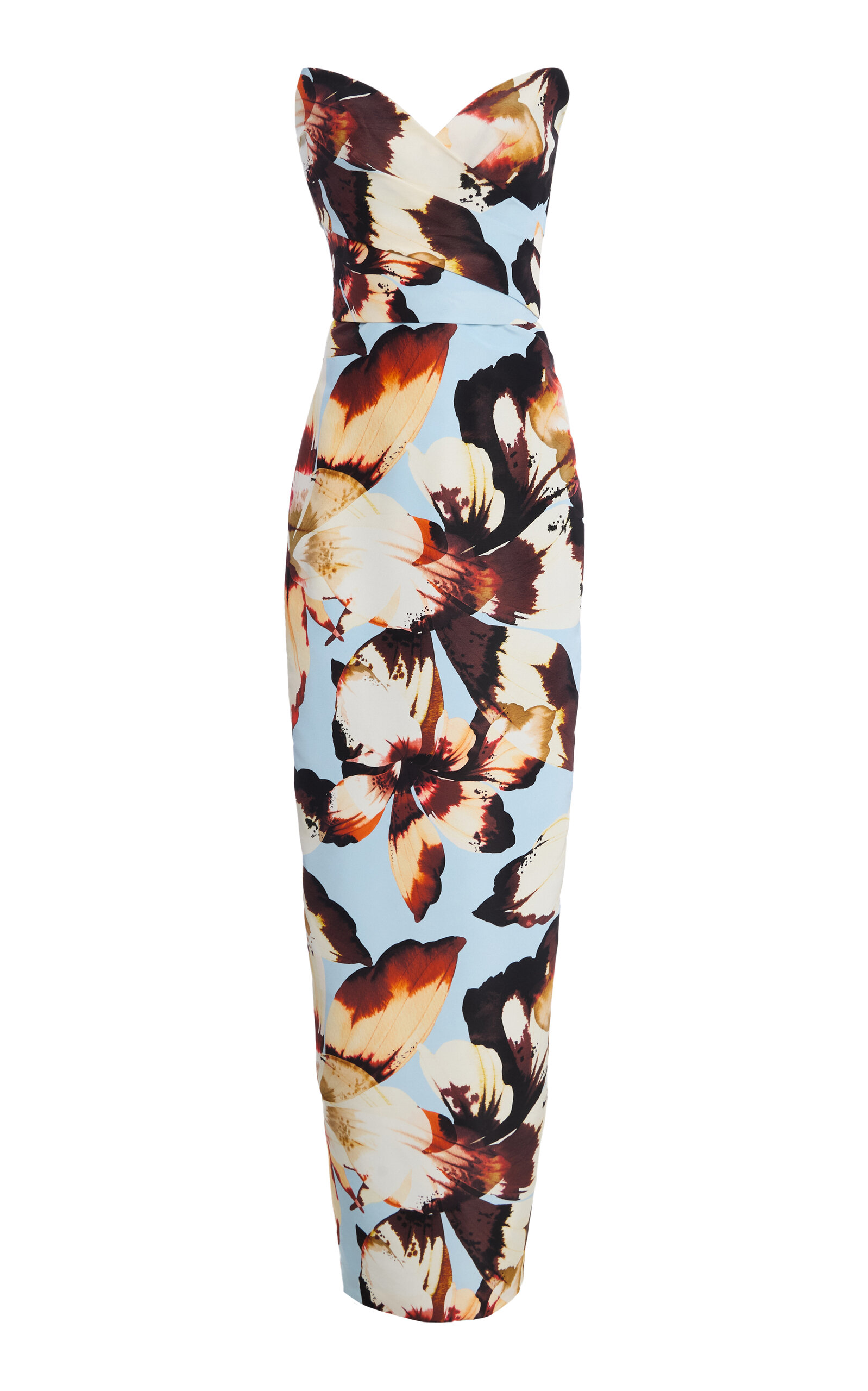 Monique Lhuillier Amber Lily Strapless Gown