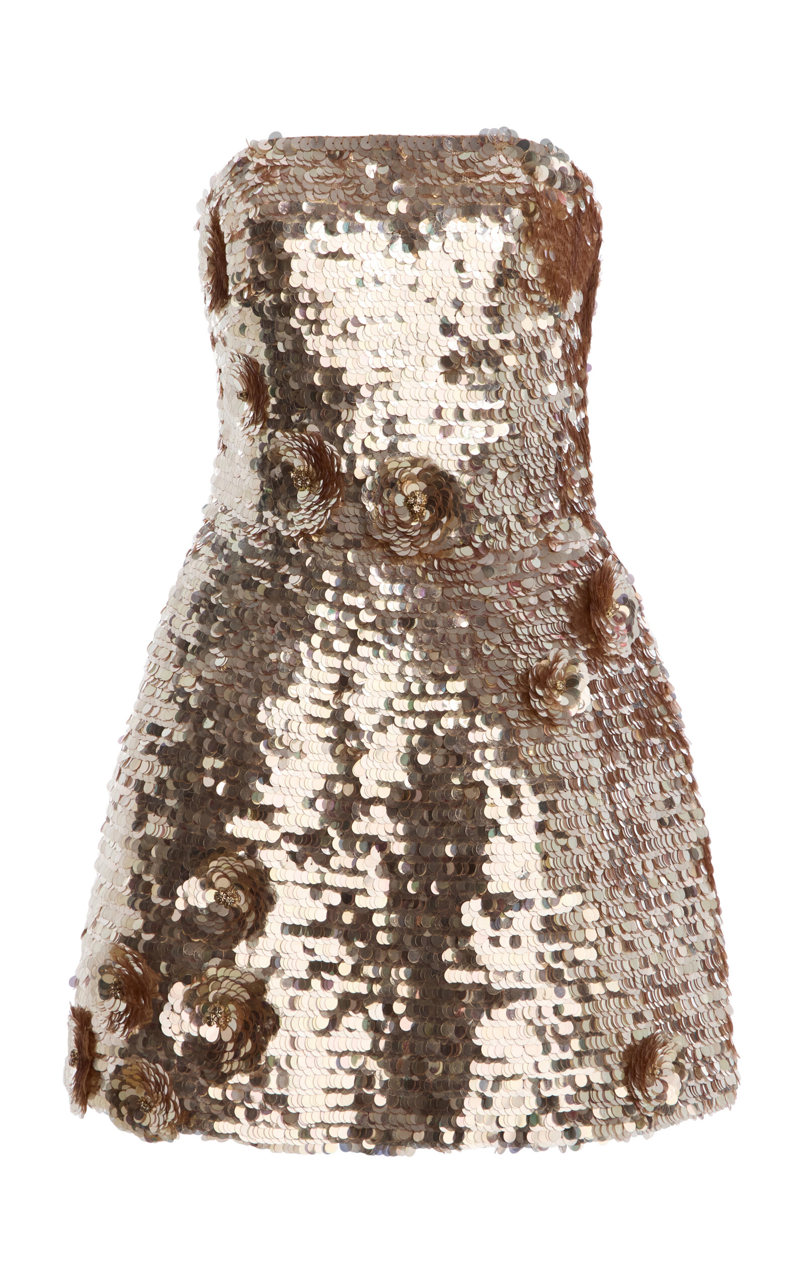Monique Lhuillier Sequin Strapless Mini Dress