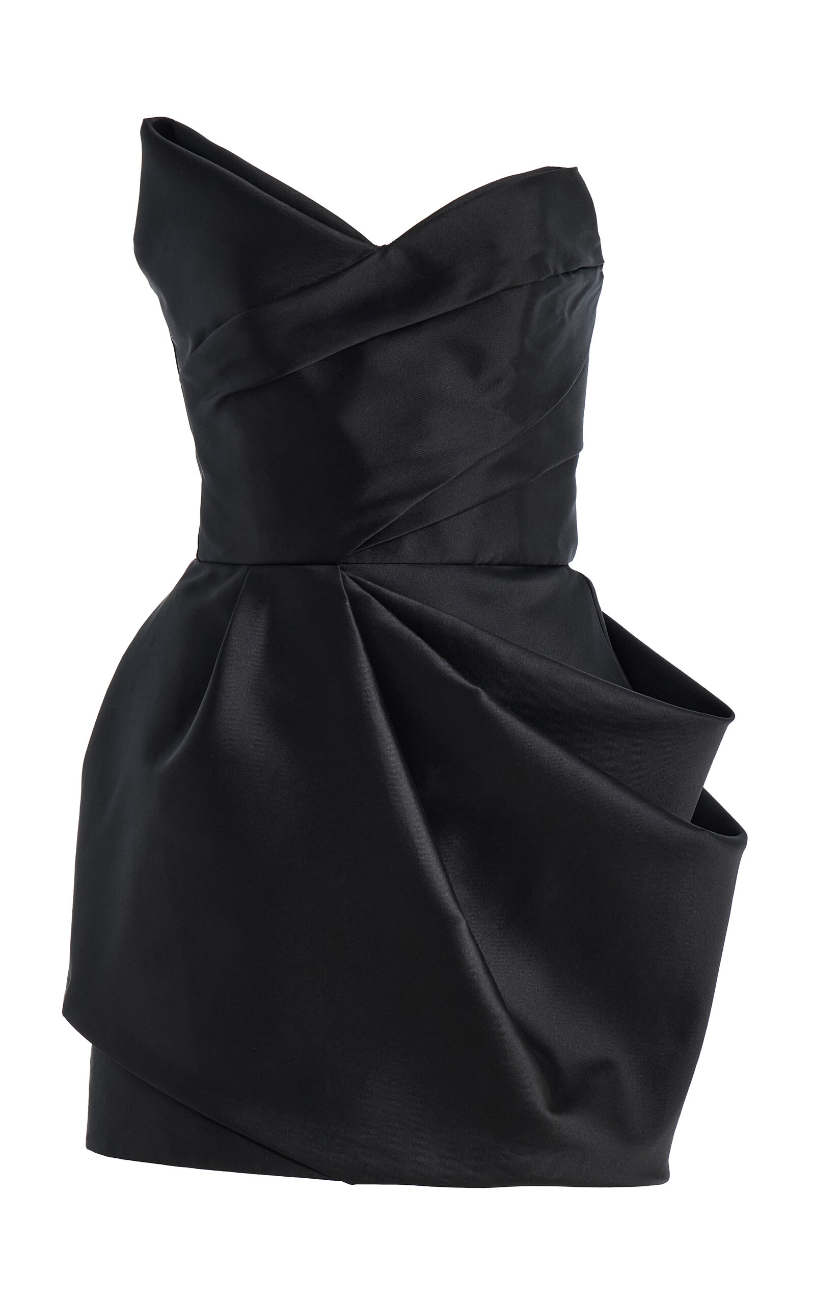 Monique Lhuillier Strapless Draped Mini Dress