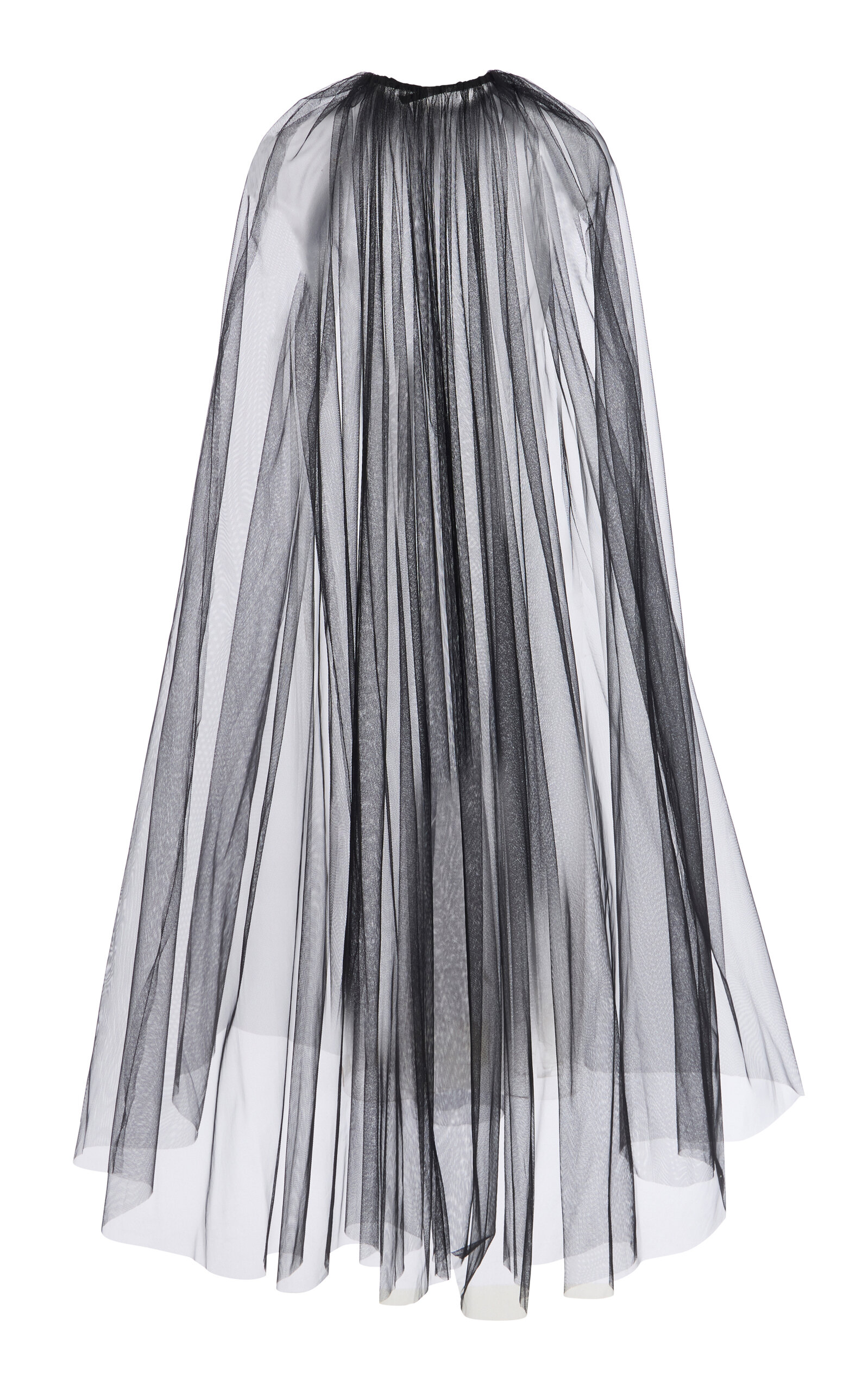 Monique Lhuillier Pleated Tulle Cape