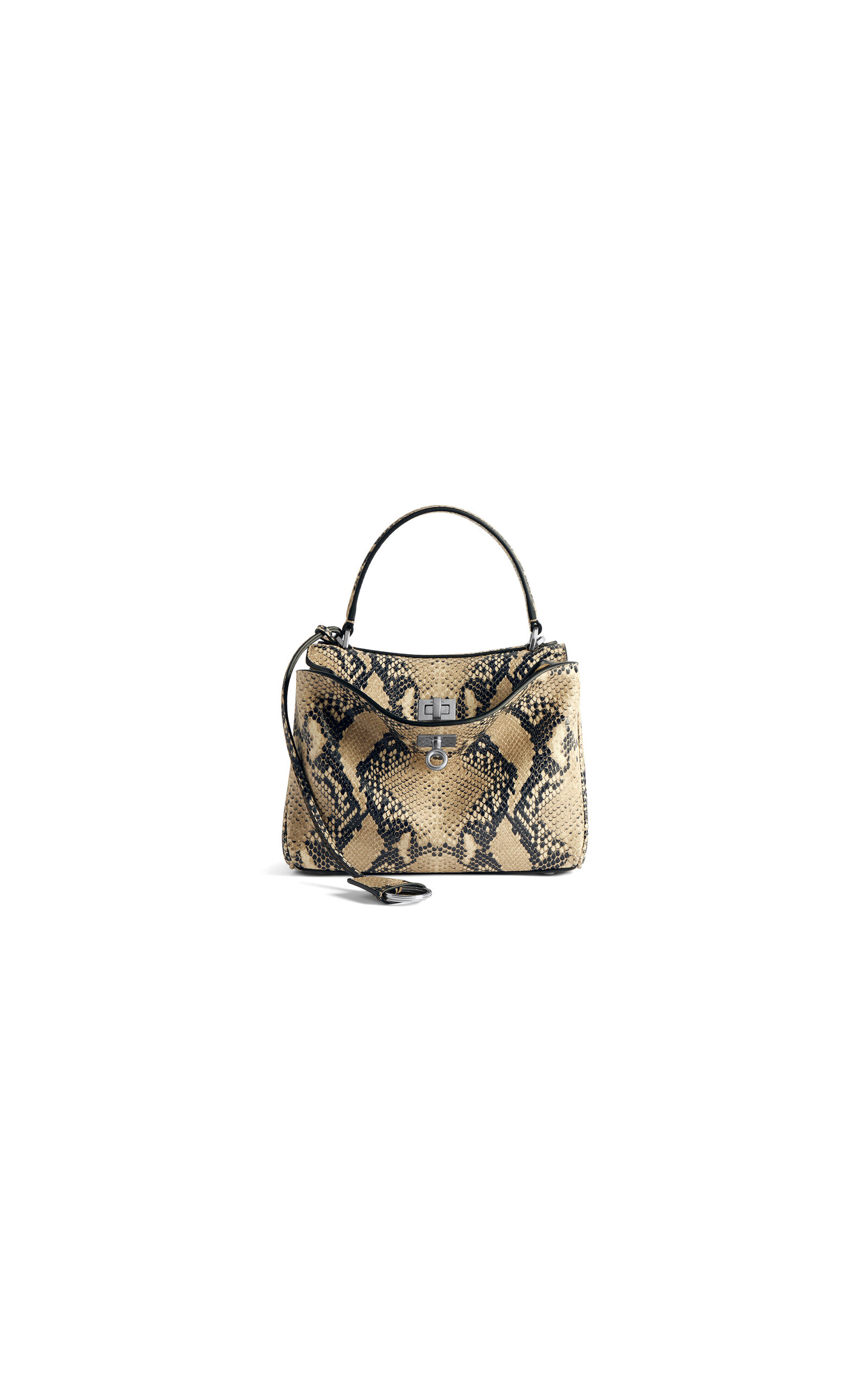 Balenciaga Rodeo Mini Snake-Effect Leather Top Handle Bag