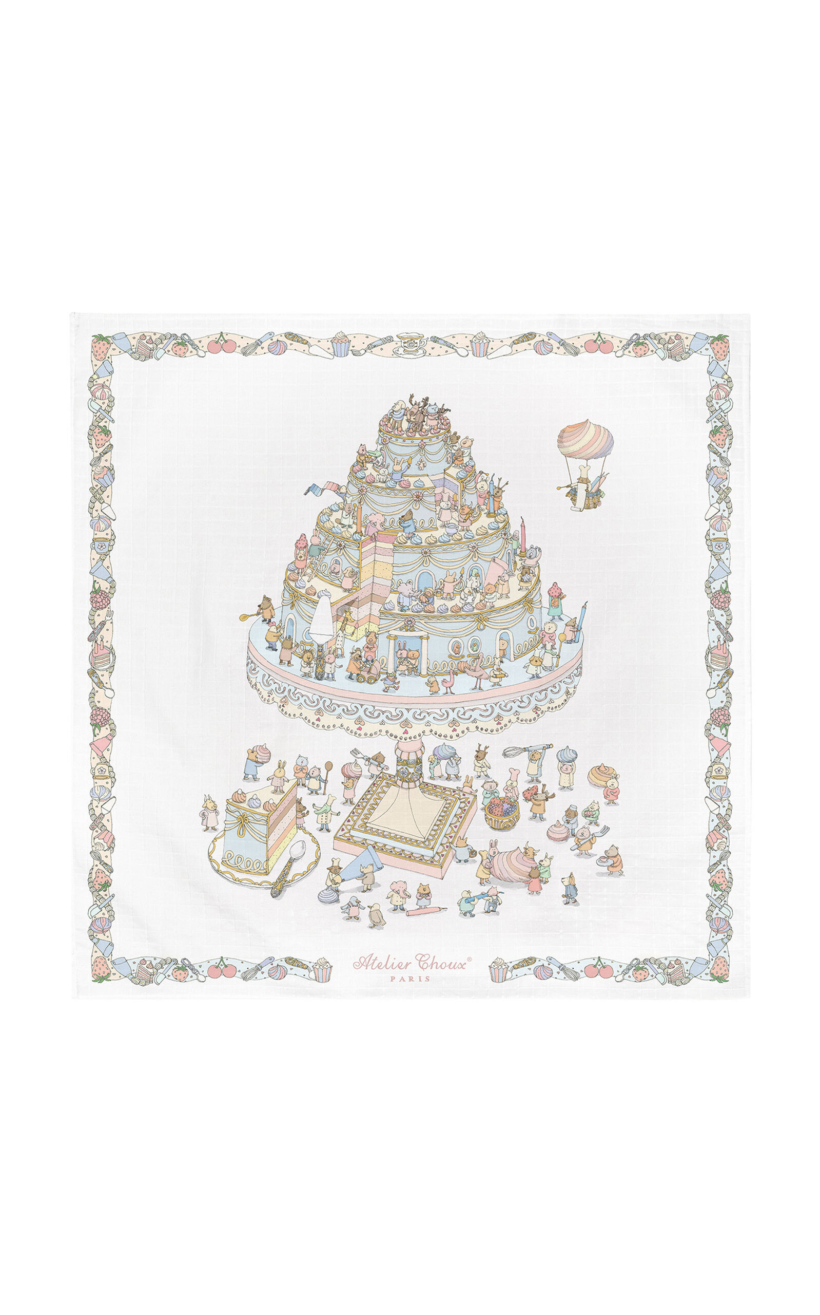 Atelier Choux Infants' Carré Let Them Eat Cake Cotton Swaddle