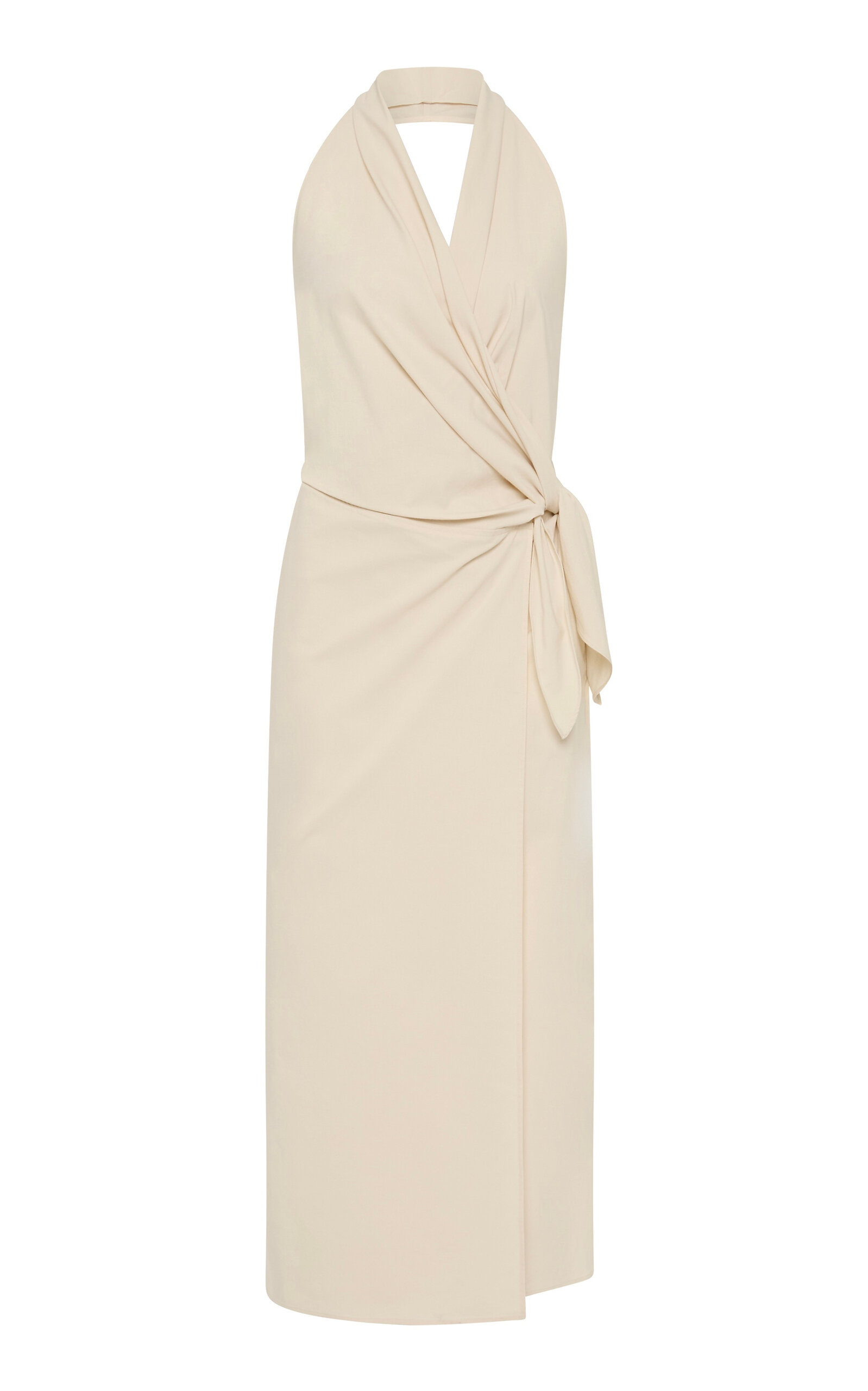 St. Agni Halter Wrap Backless Dress