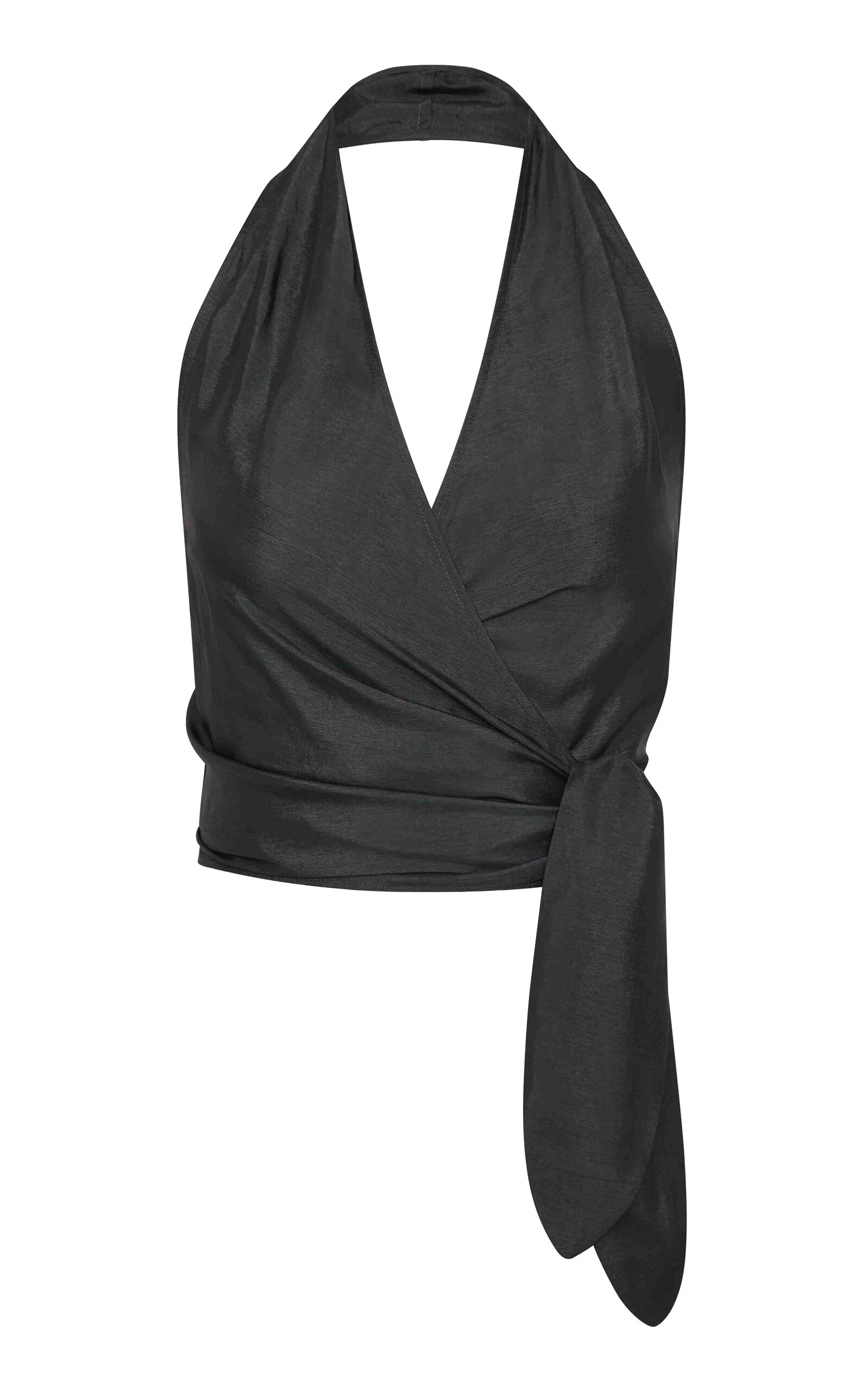 St. Agni Silk Halter Wrap Top