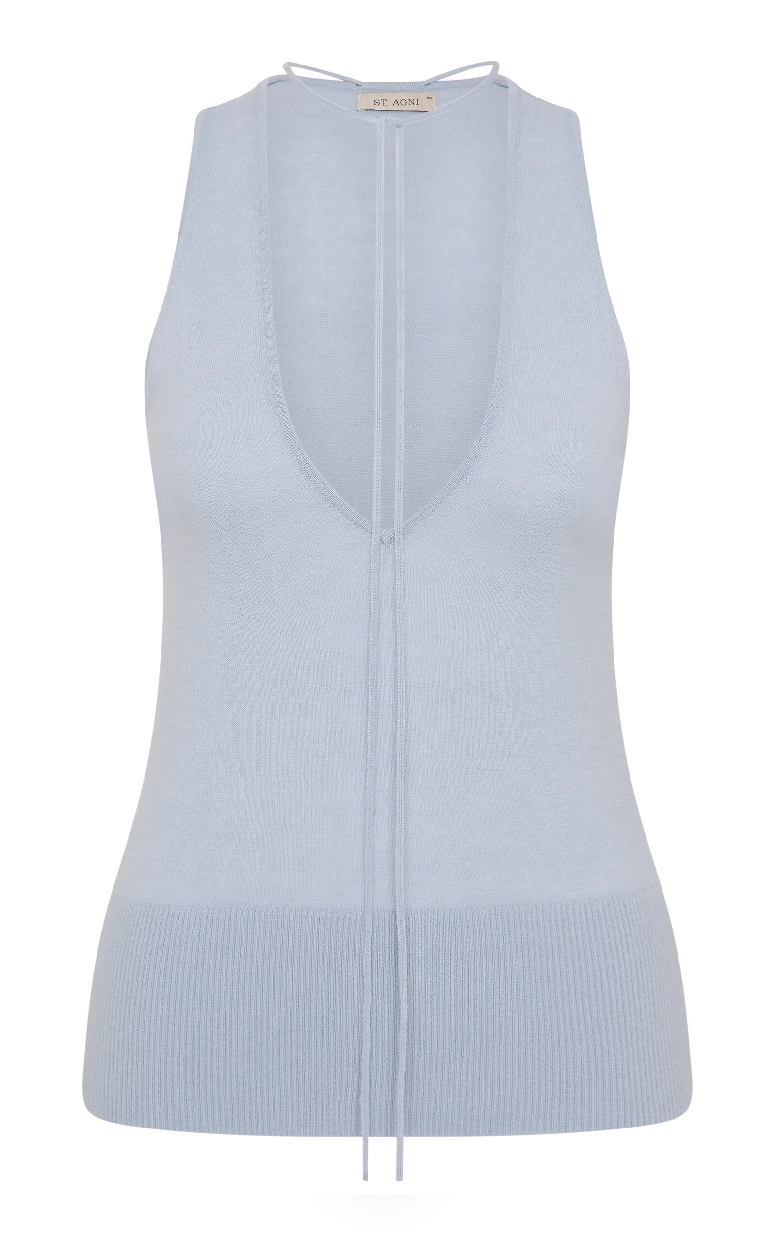 St. Agni Plunge Knit Tie Top