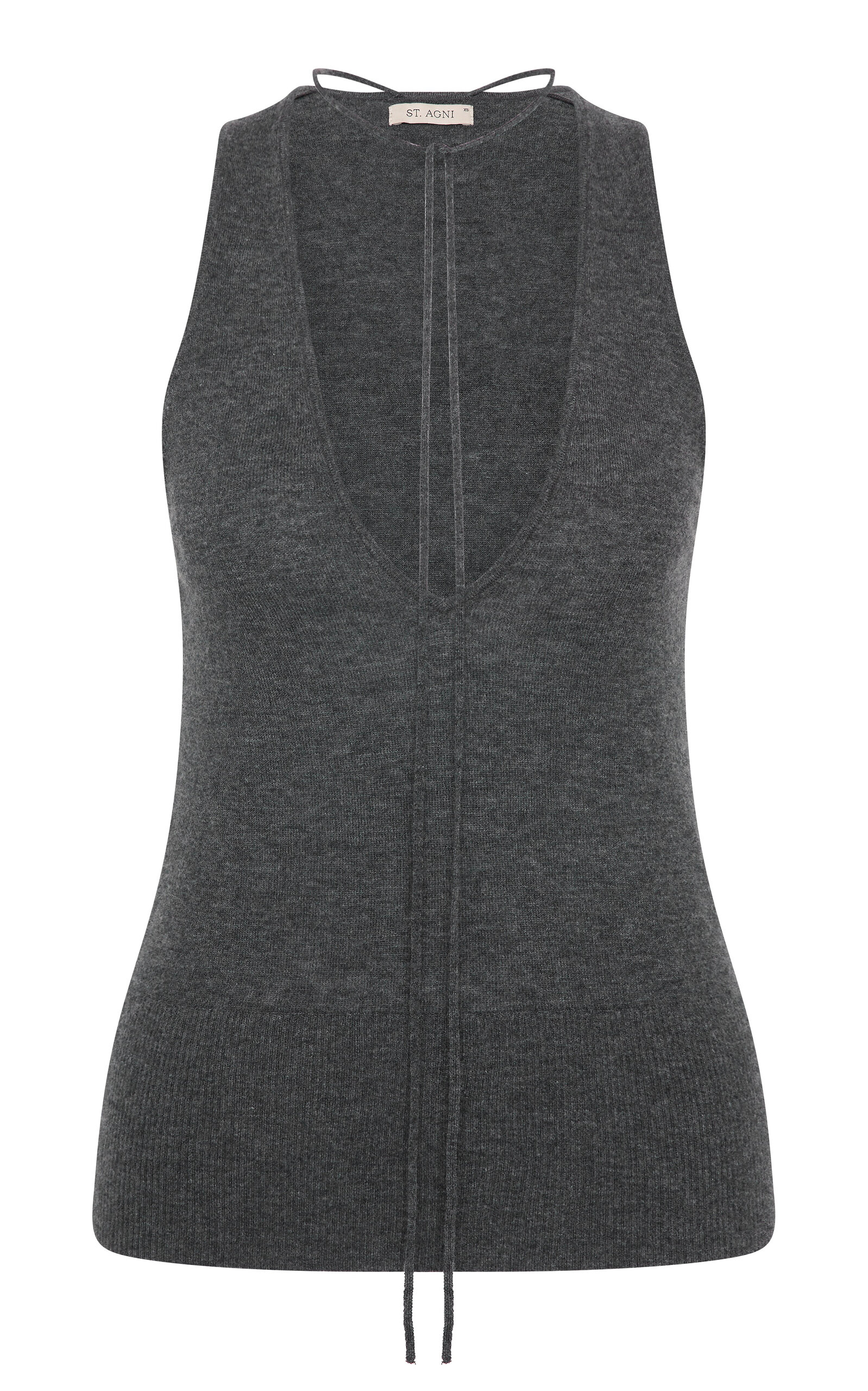 St. Agni Plunge Knit Tie Top
