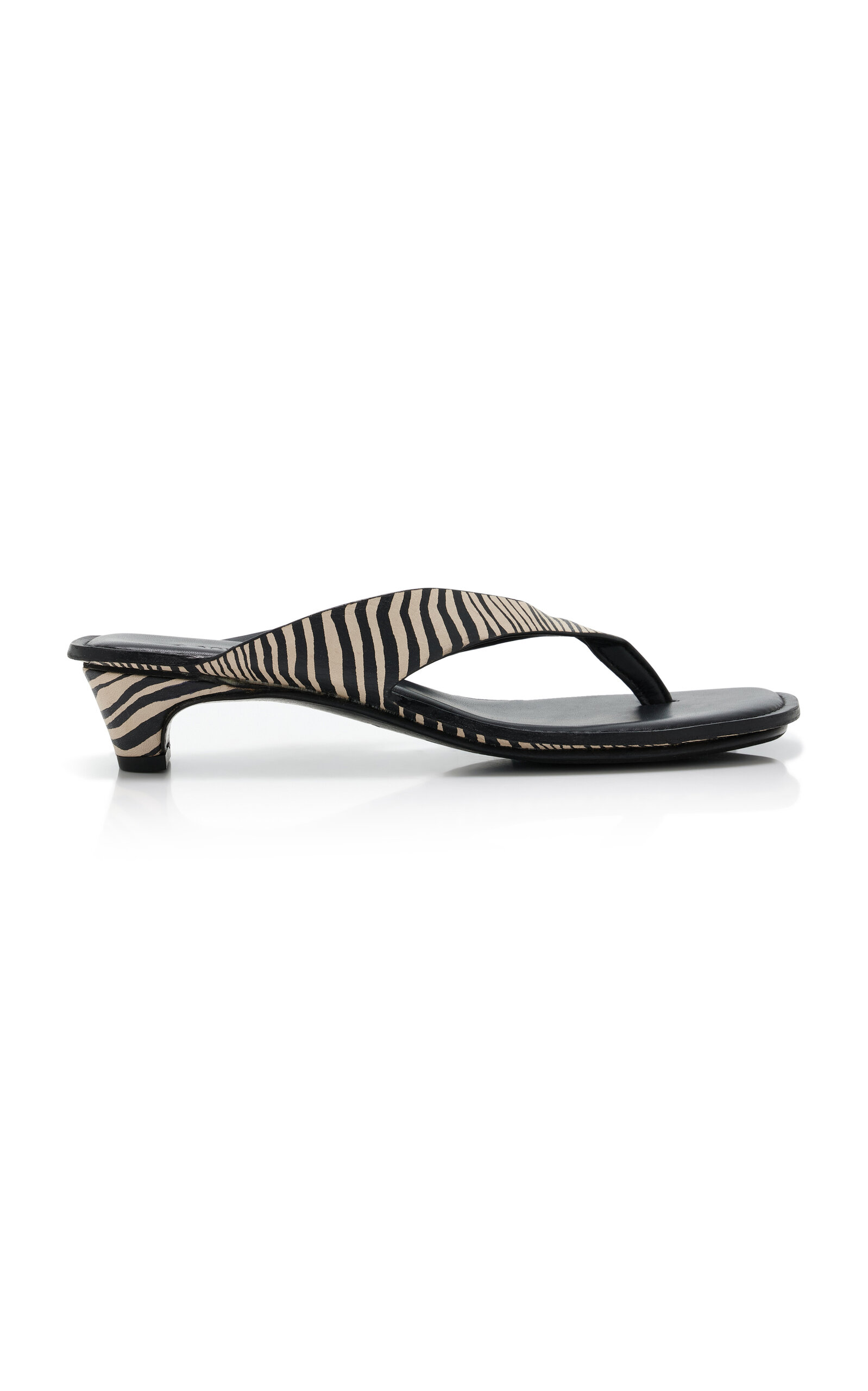 St. Agni Opanka Zebra-Print Leather Thong Sandals - Moda Operandi