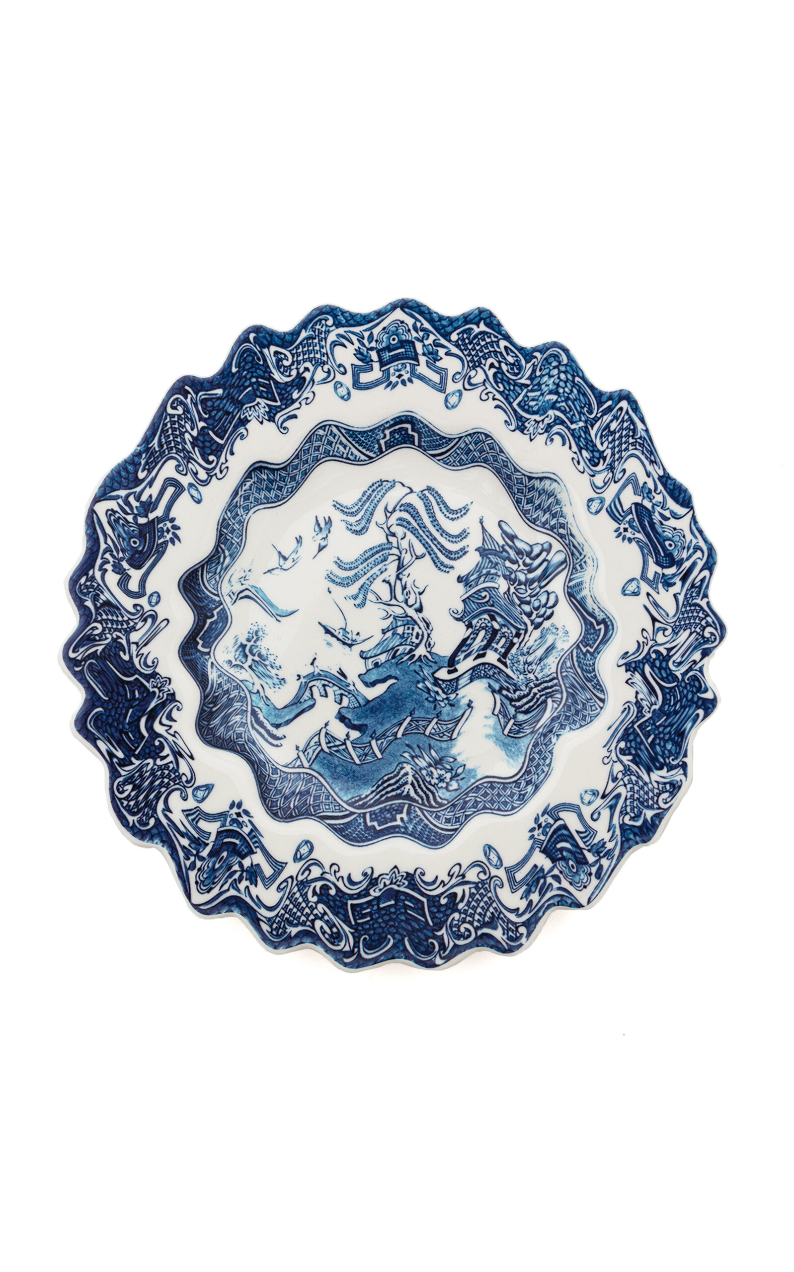 Seletti Dessert Plate In Porcelain "classic On Acid" In Blue