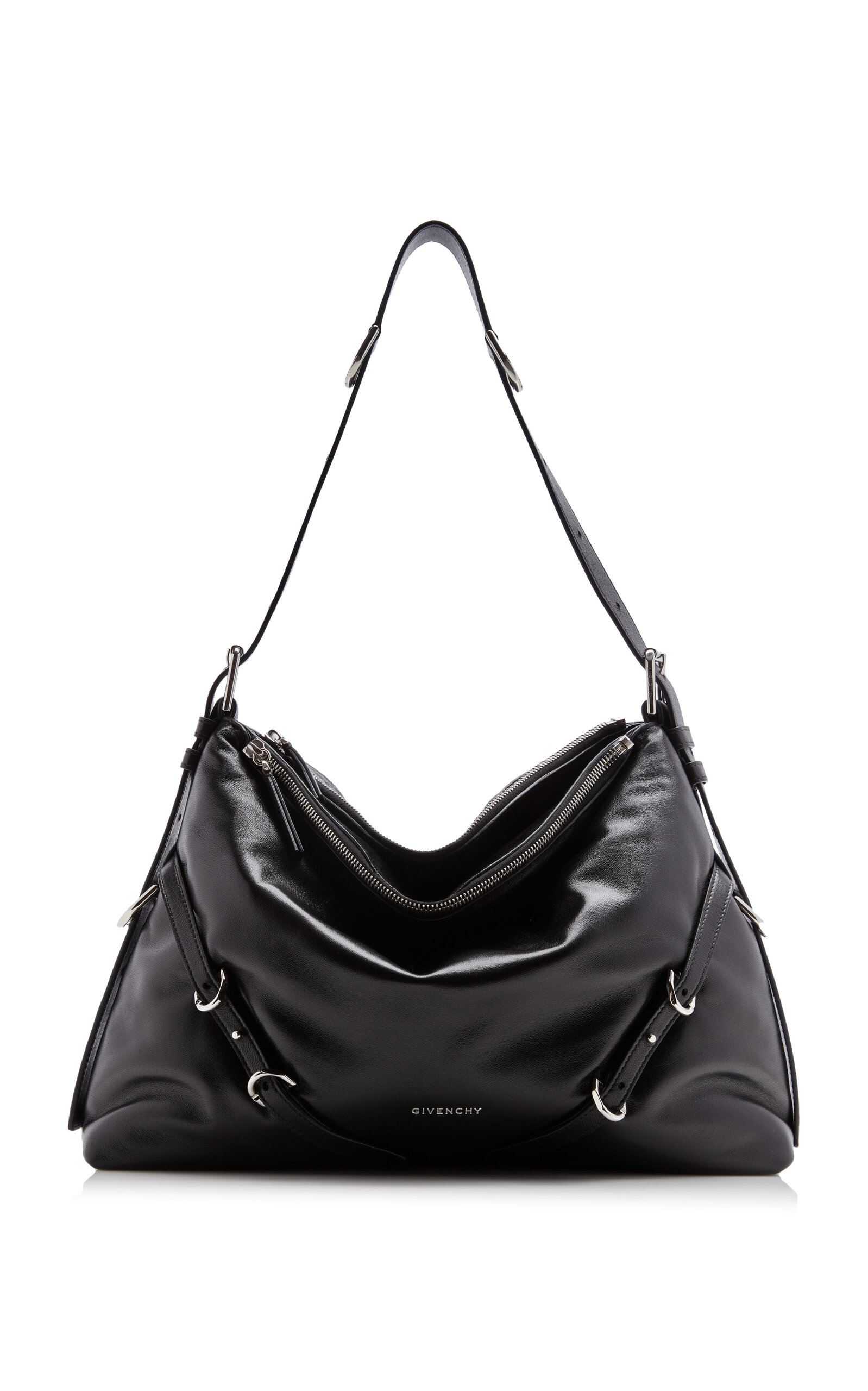 Givenchy - Voyou Bomber Medium Leather Bag - Black - OS - Moda Operandi