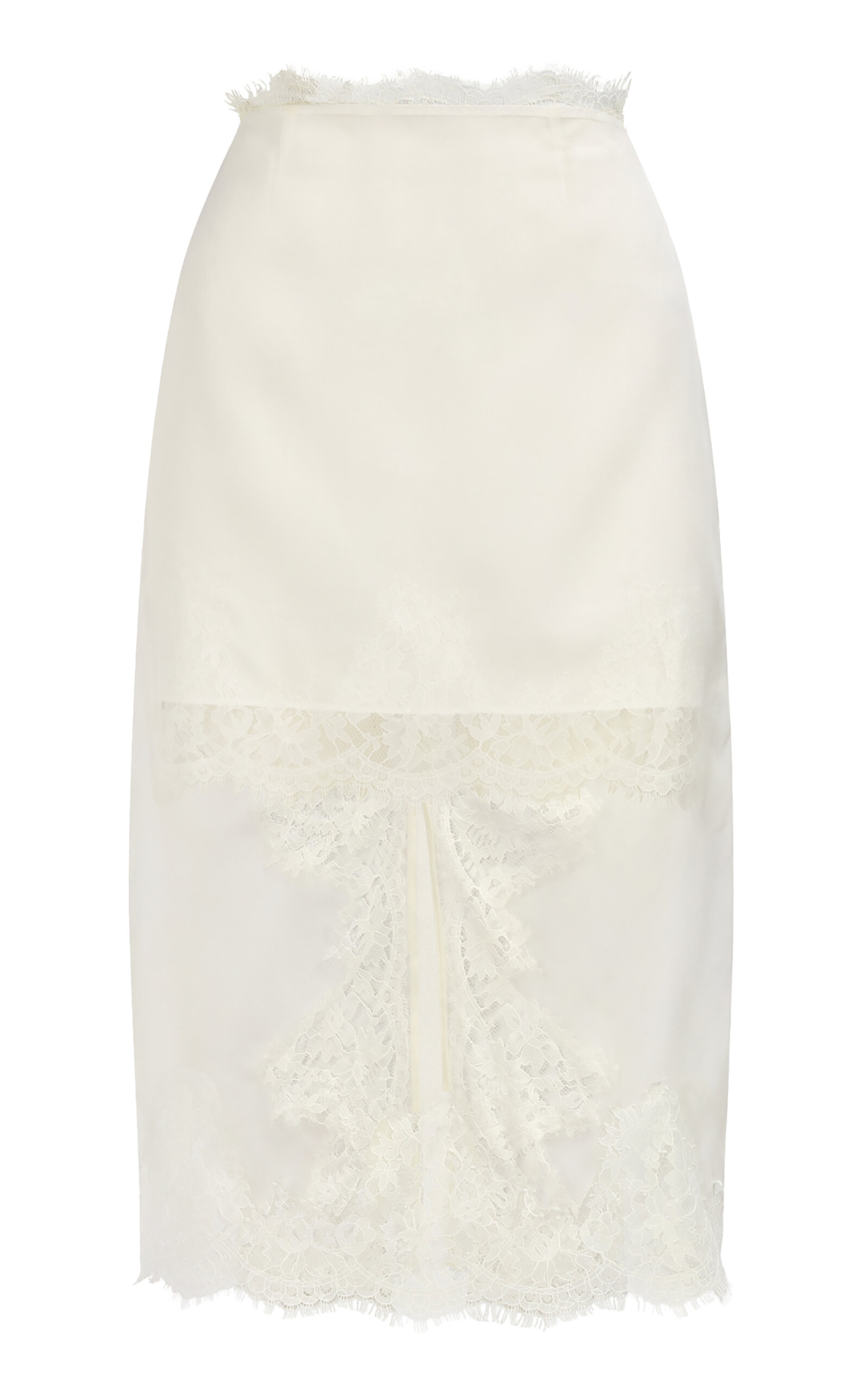 Aje Ophelia Silk Lace Midi Skirt