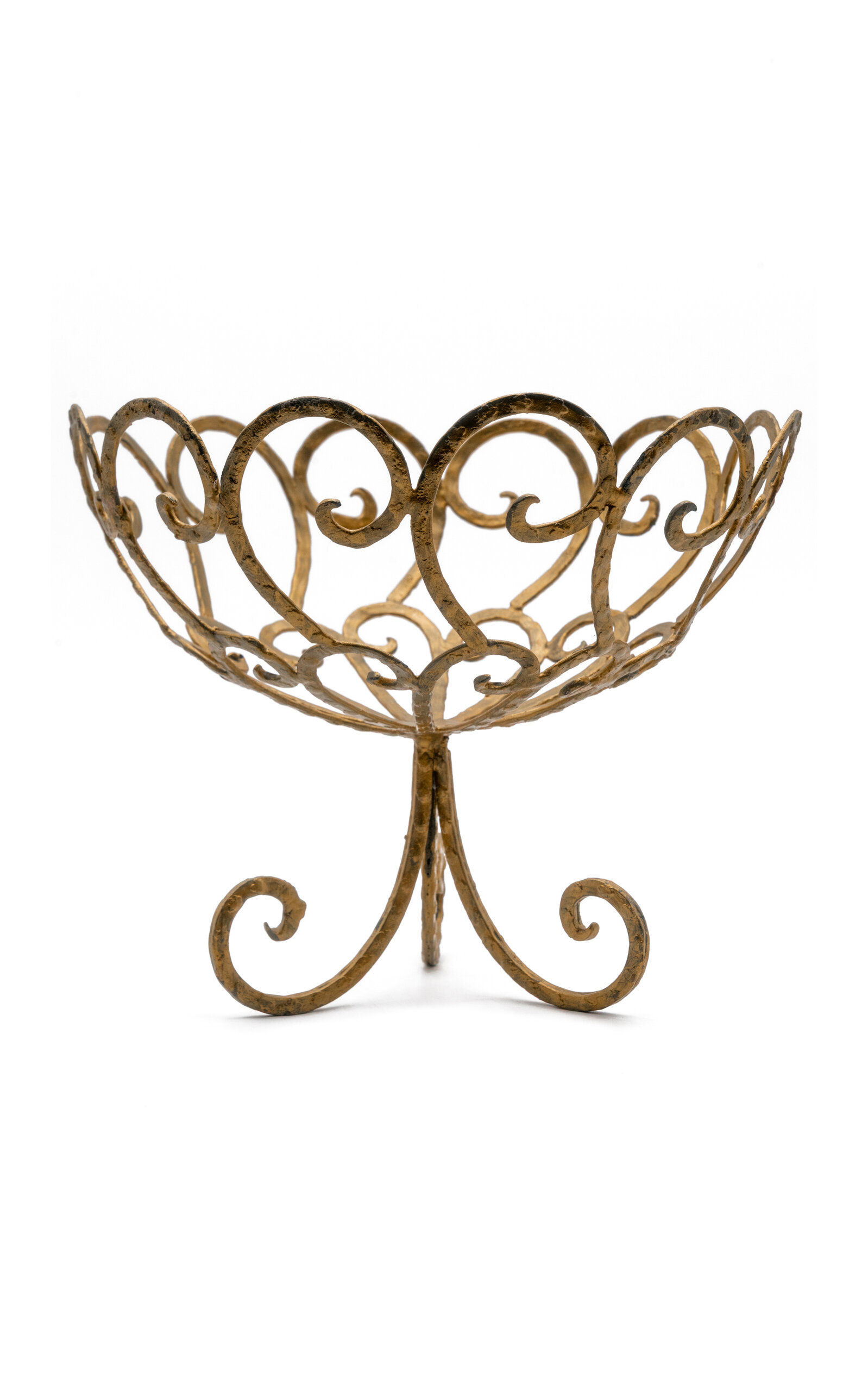 Casa Salmaa Inés Vintage Swirl Fruit Bowl In Gold