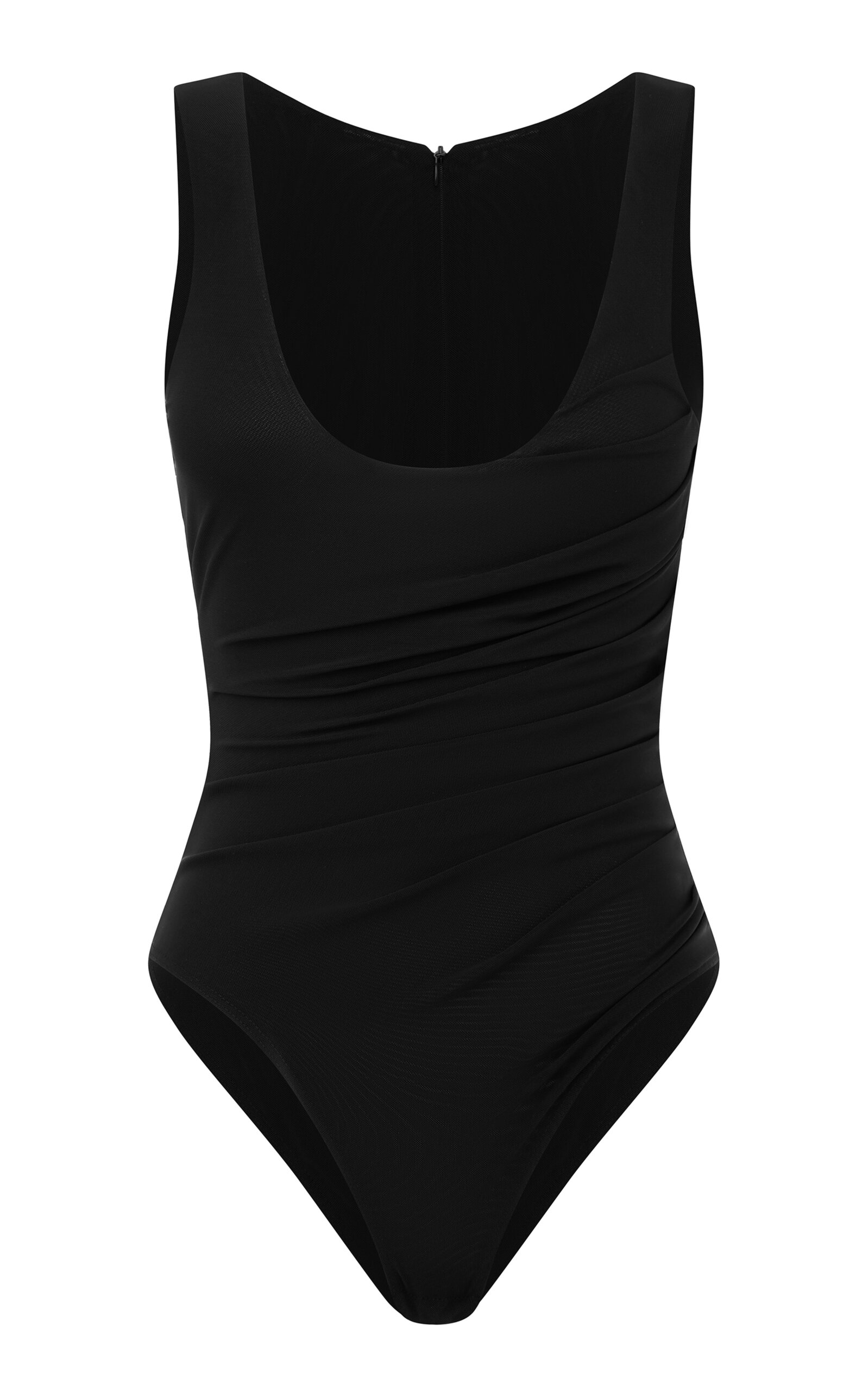 Alex Perry Ruched Singlet Bodysuit In Power Mesh