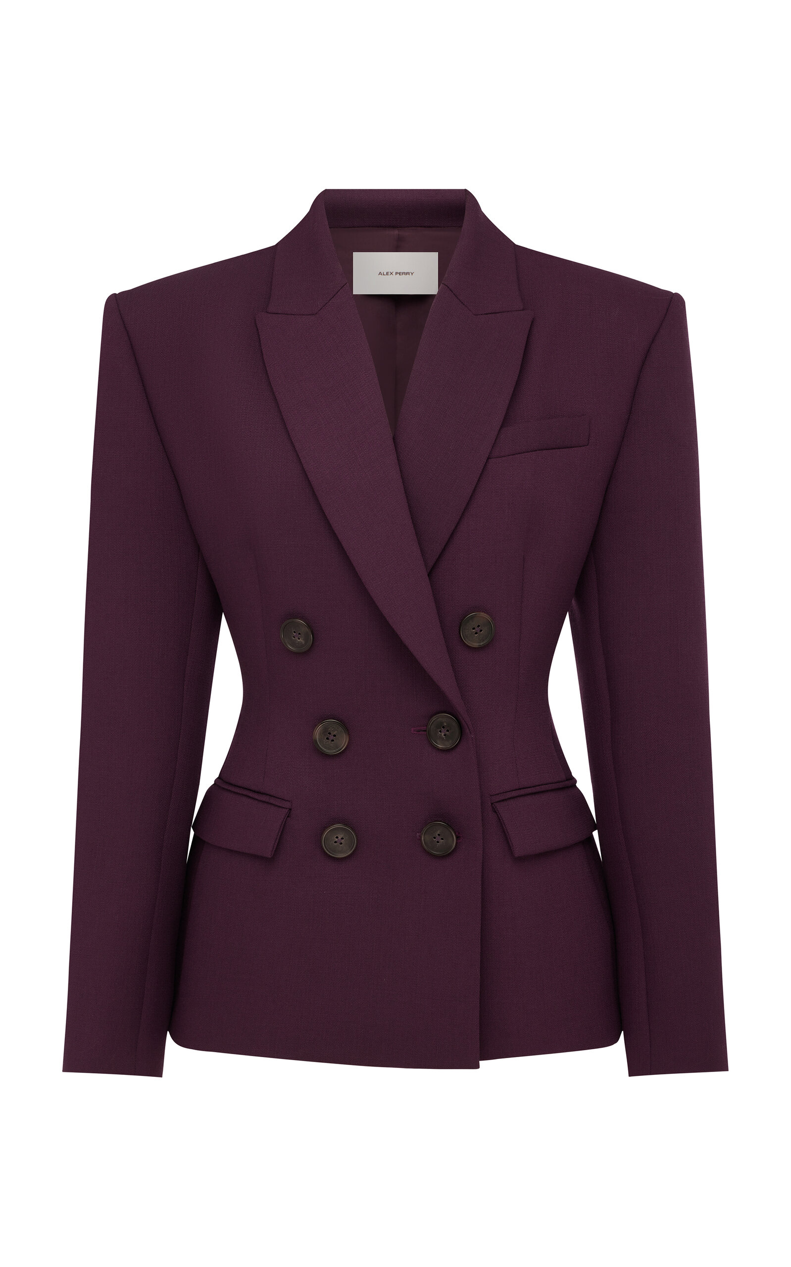 Alex Perry Double Breasted Contour Blazer In Wool Suiting