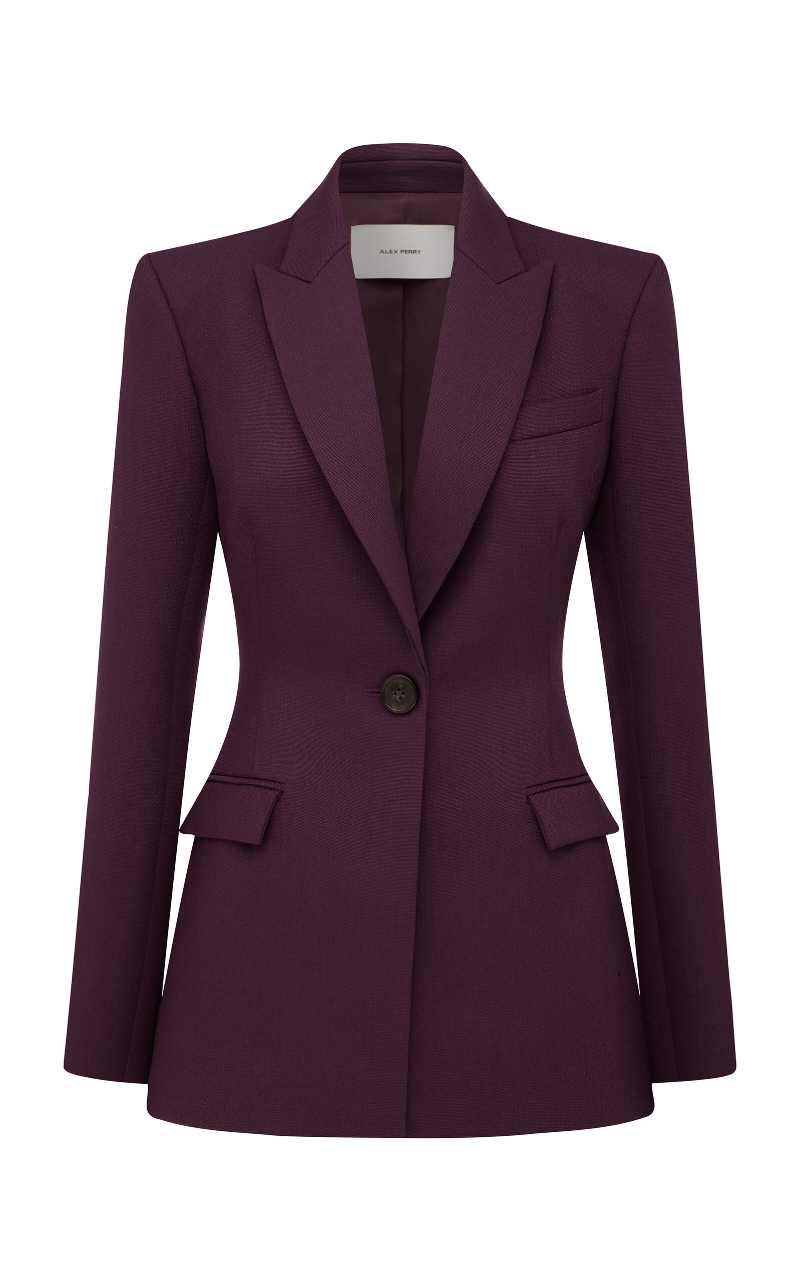 Alex Perry Single Breasted Contour Blazer In Wool Suiting