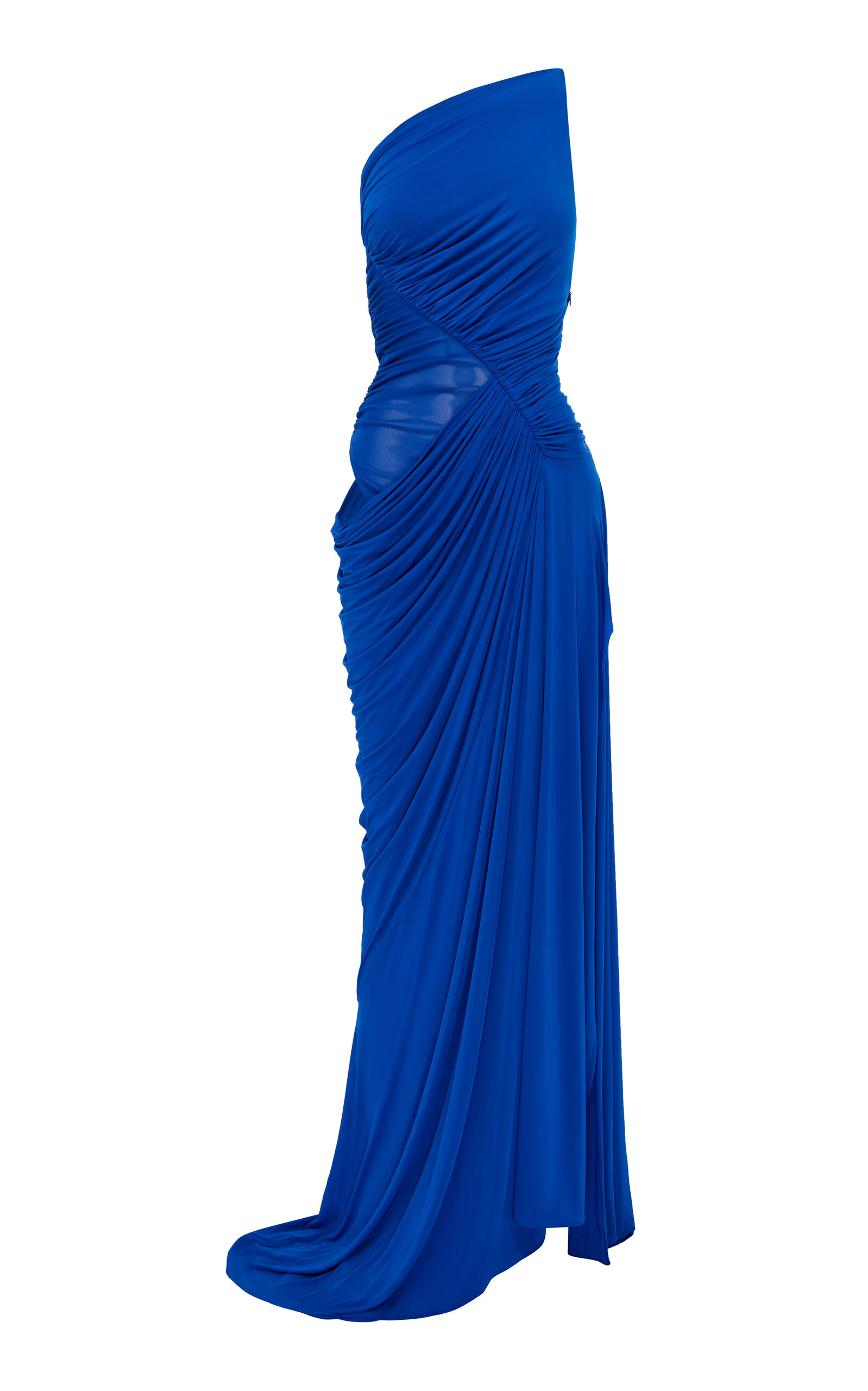 Alex Perry One Shoulder Ruched Gown In Viscose Jersey