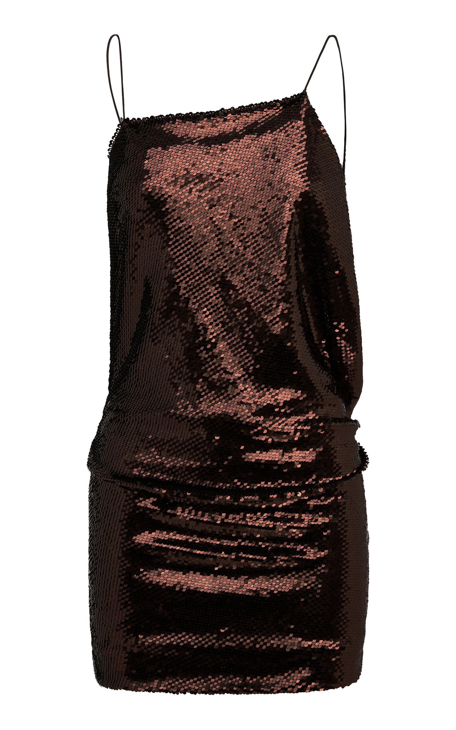 Alex Perry Draped Open Back Mini Dress In Sequin Mesh
