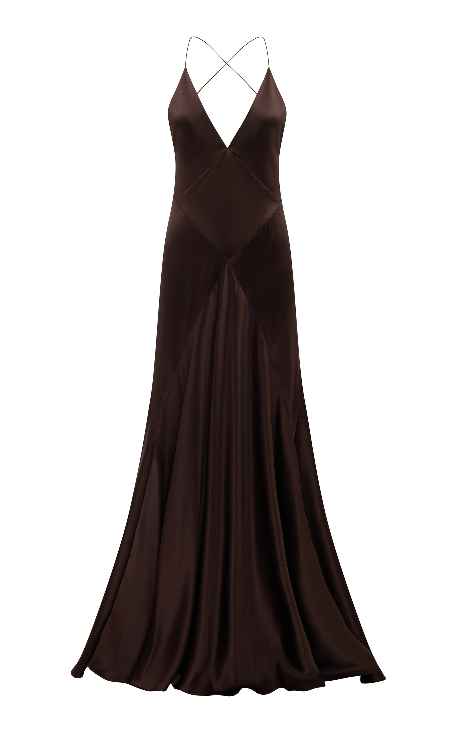 Alex Perry Paneled Bikini Gown In Silk Satin