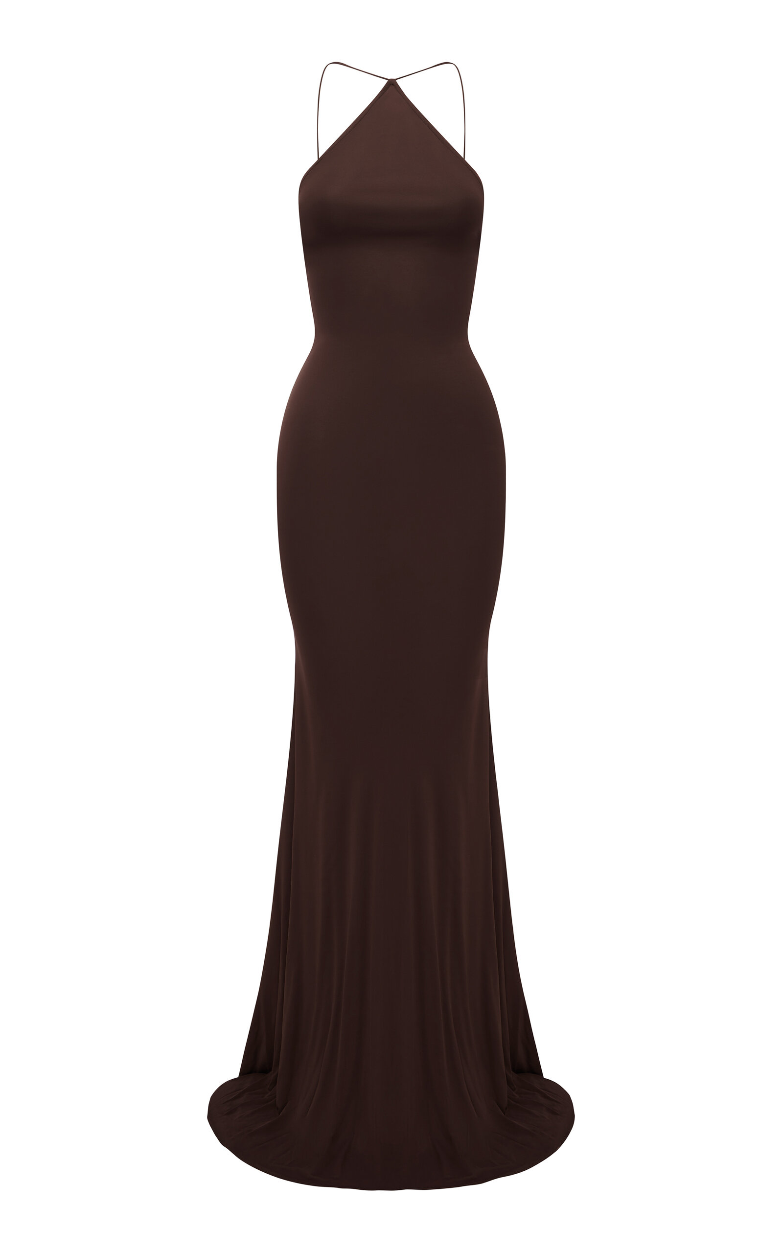 Alex Perry Halter Gown In Dry Jersey