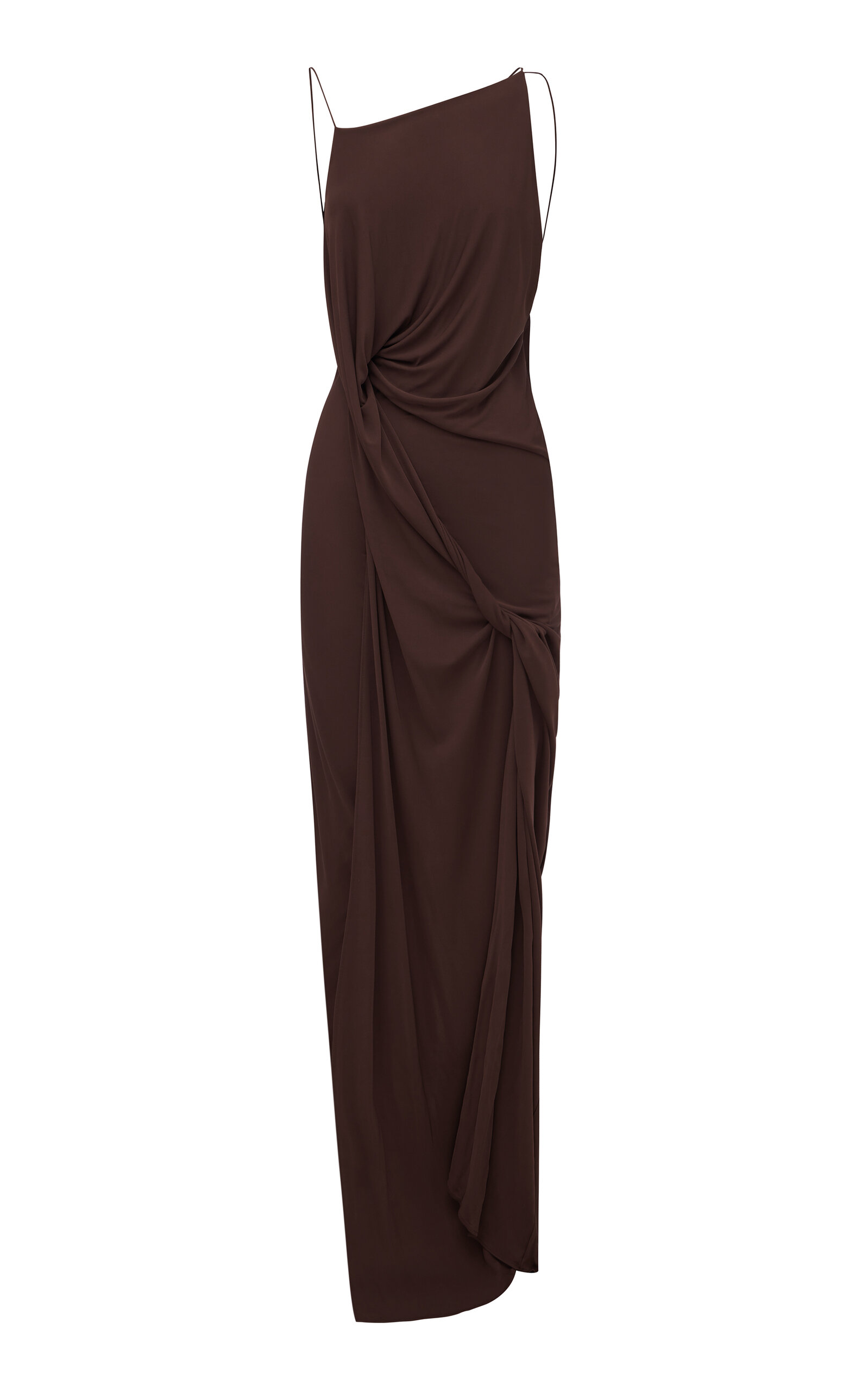 Alex Perry Open Back Twist Gown In Dry Jersey