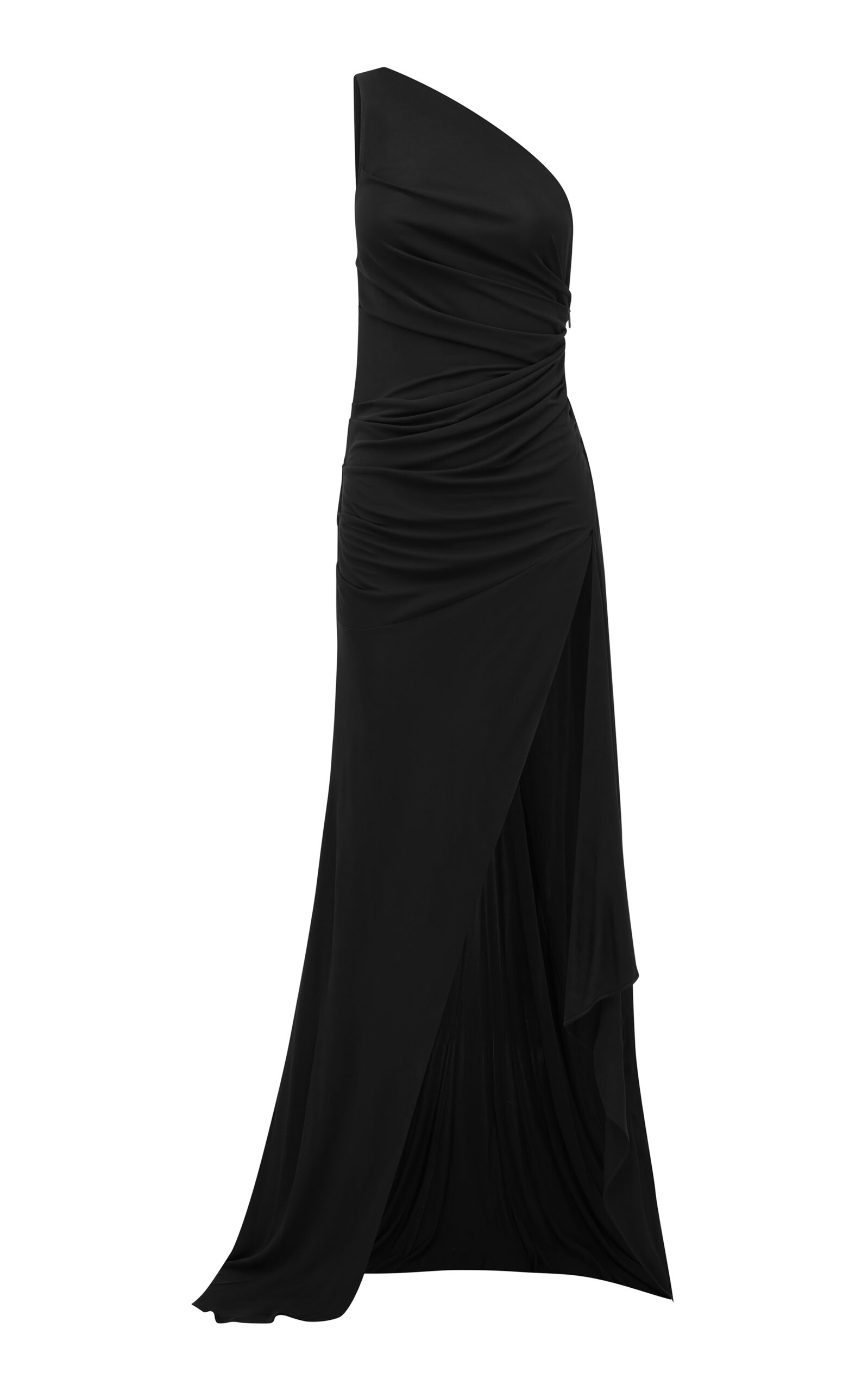 Alex Perry One Shoulder Drape Gown In Dry Jersey