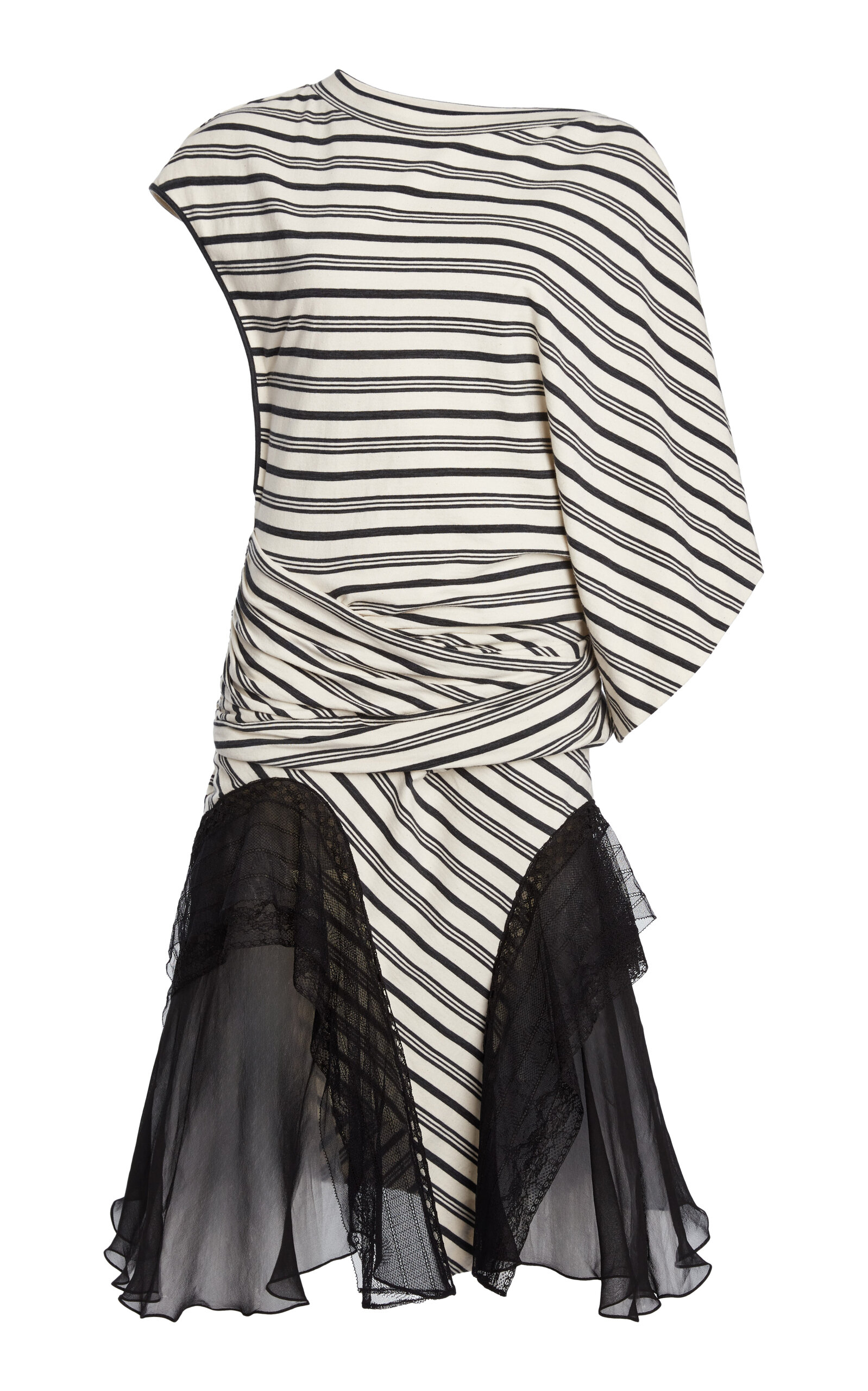 Christopher Esber Striped Jersey Paneled Tee Dress